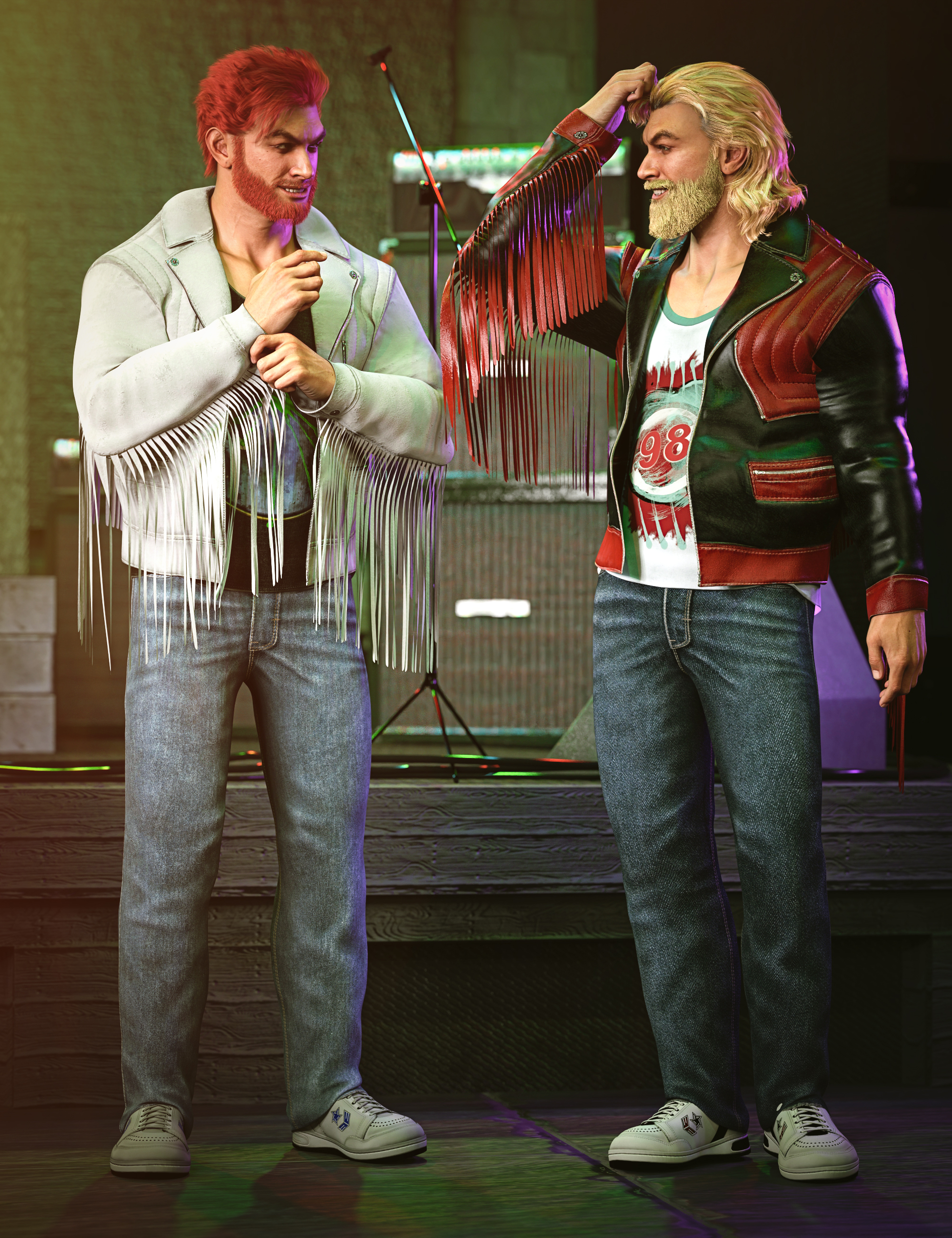 dForce Rock On Misfits Outfit Texture Add-On by: Barbara Brundon, 3D Models by Daz 3D