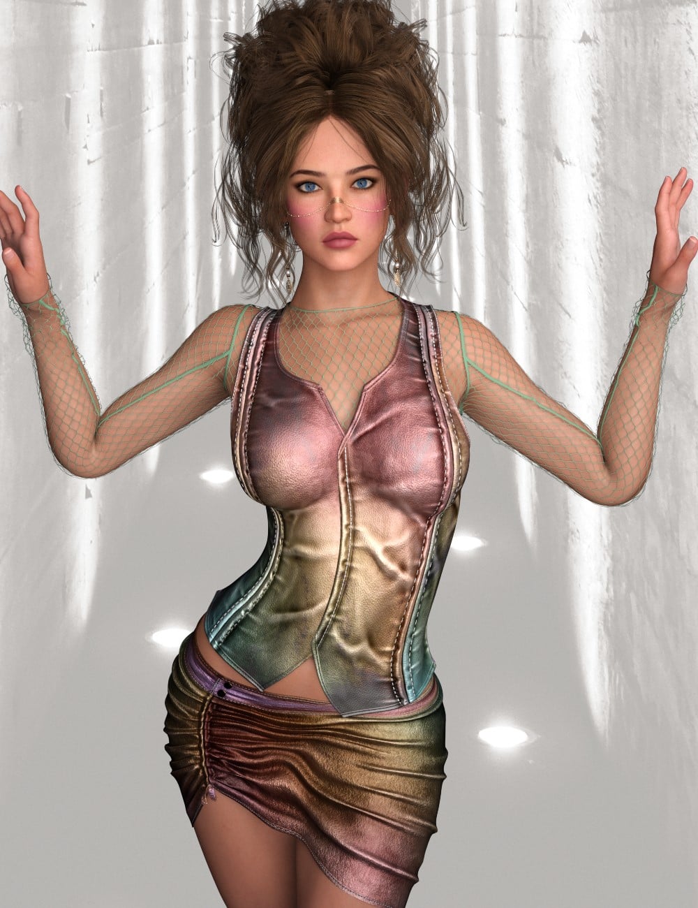 L3D Colors Add-On Grunge Leather Outfit by: LUNA3D, 3D Models by Daz 3D