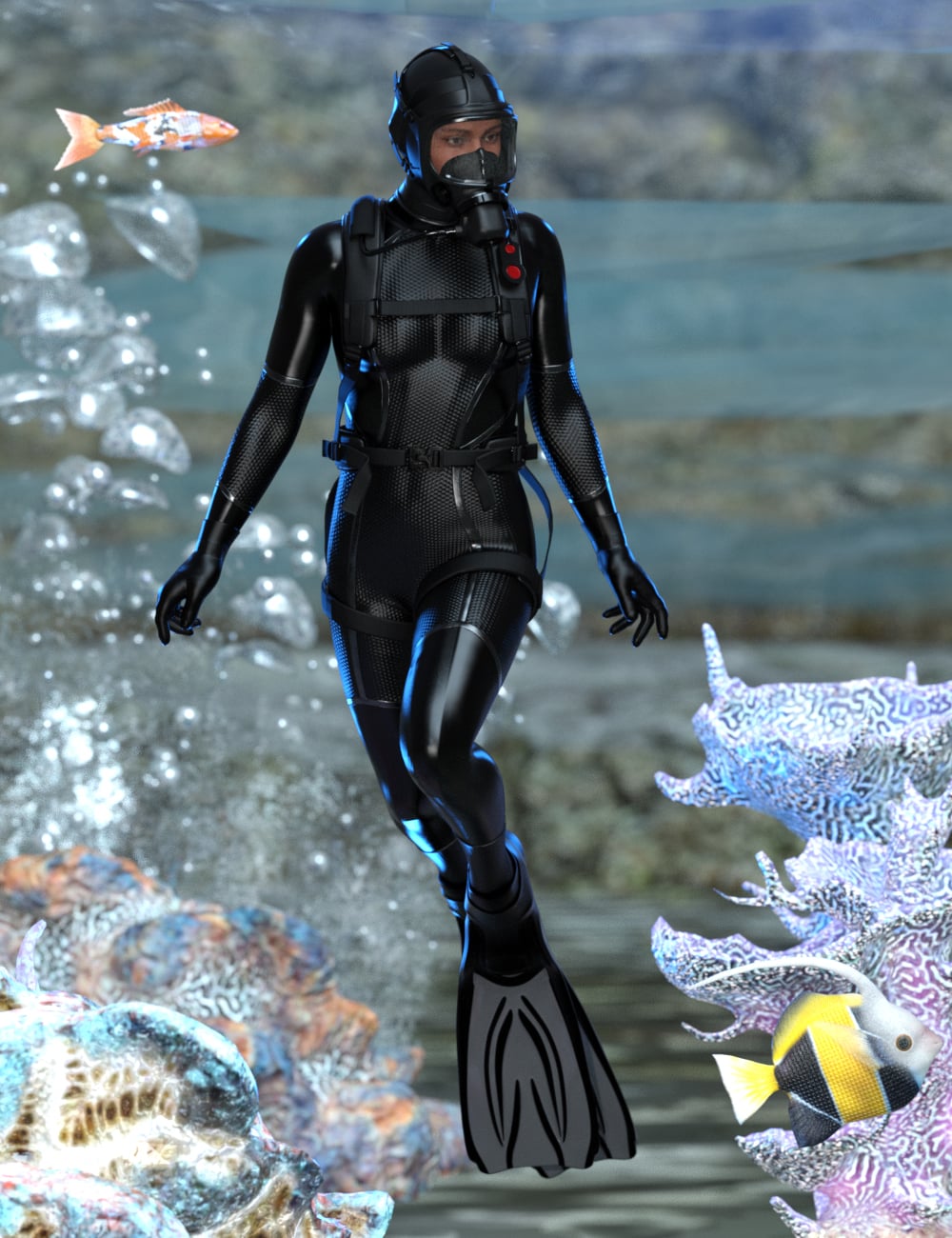 Diving Poses for Genesis 9 by: Ensary, 3D Models by Daz 3D
