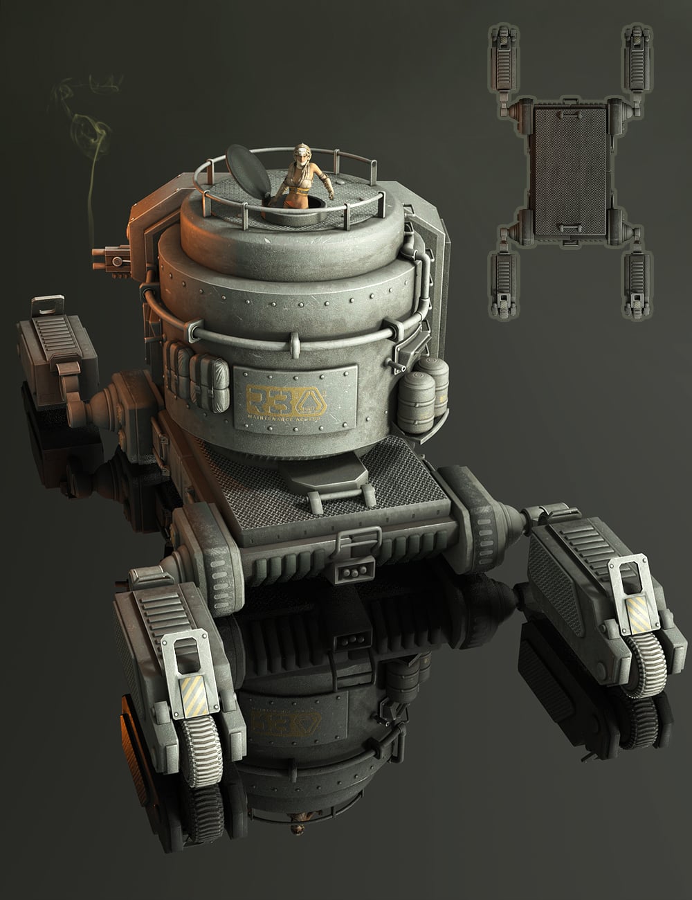 M2Mech Platform Kit by: The AntFarm, 3D Models by Daz 3D