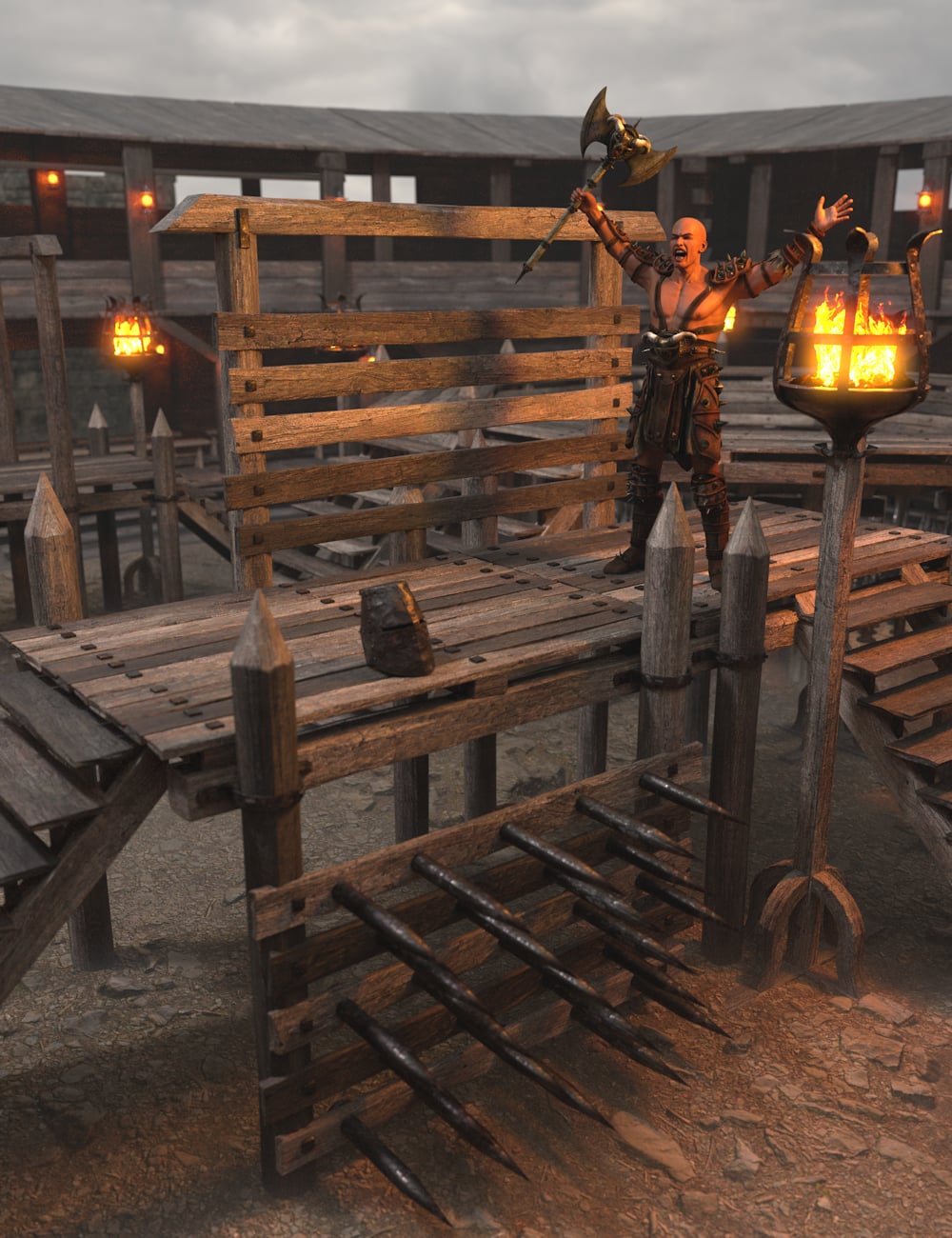 Wooden Arena Props 1 by: Enterables, 3D Models by Daz 3D