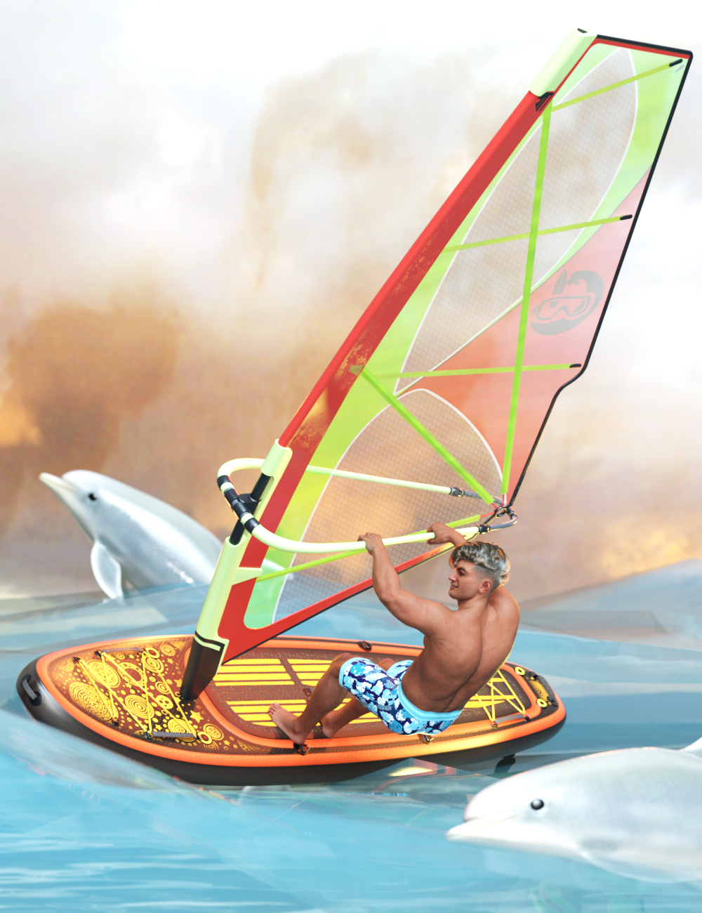 Sea Sports Hierarchical Poses for Genesis 9 and XI Sea Props by: Ensary, 3D Models by Daz 3D