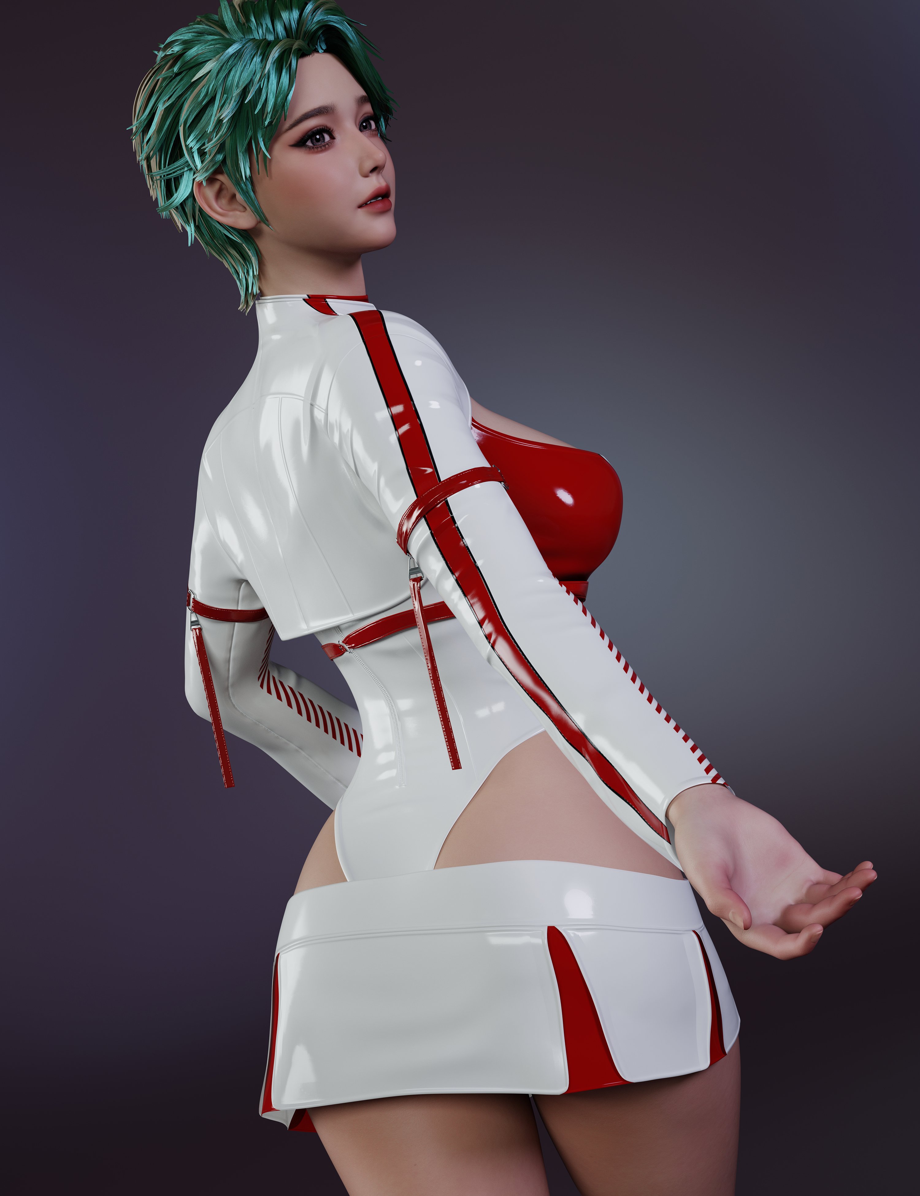 dForce Sexy Racing Suit Outfit for Genesis 9 by: yuke, 3D Models by Daz 3D
