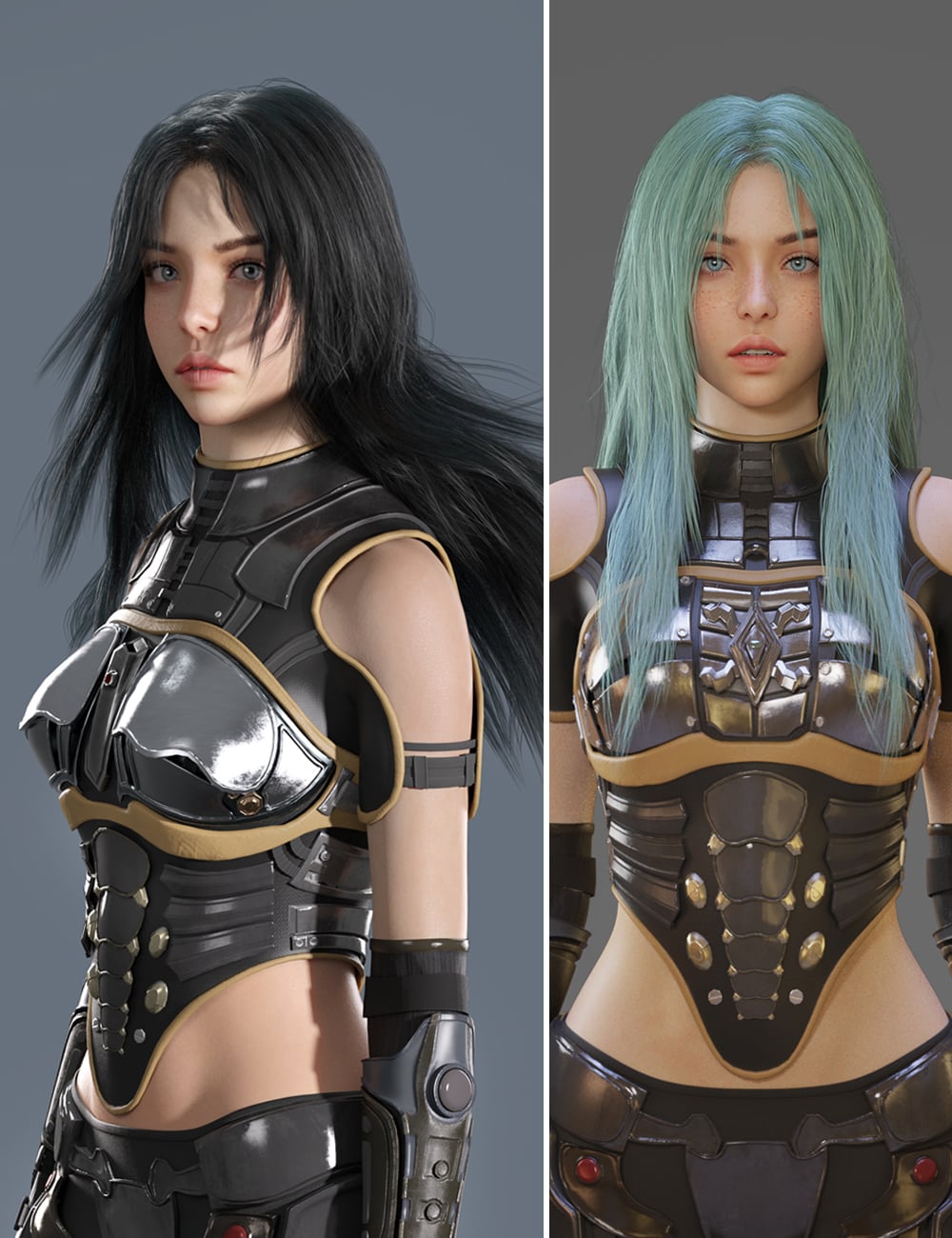 dForce Center Straight Hair for Genesis 9 by: Magic Brush, 3D Models by Daz 3D