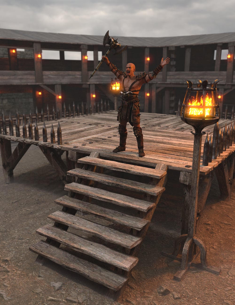Wooden Arena Props 2 by: Enterables, 3D Models by Daz 3D