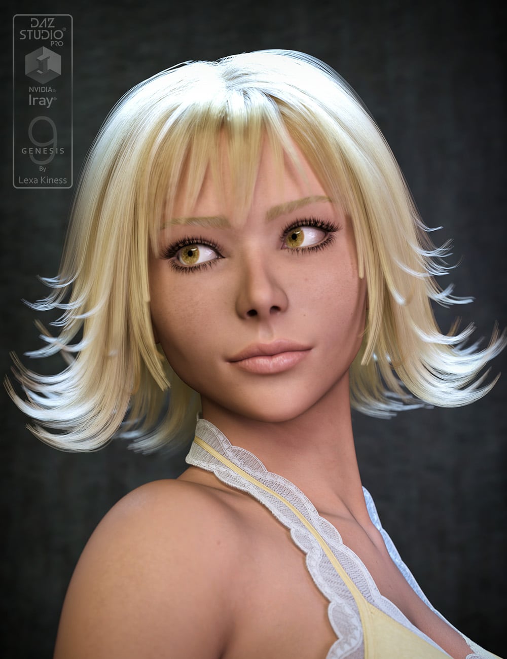 dForce Seren Hair for Genesis 9 by: Lexa Kiness, 3D Models by Daz 3D