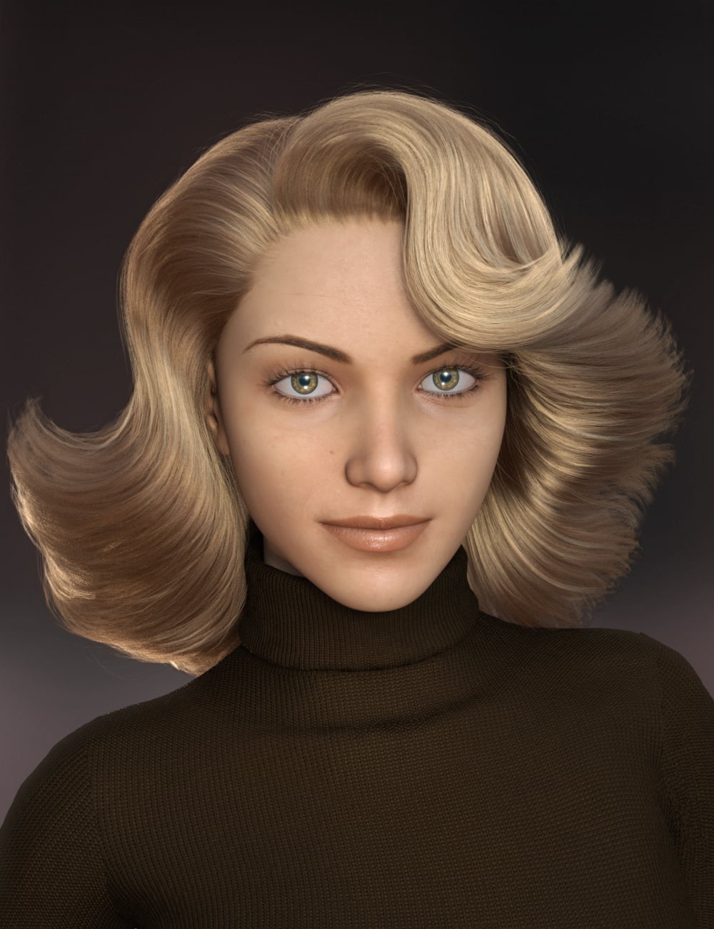70s Asymmetric Blowout Hair for Genesis 8 and Genesis 9 by: Lara Belaeva, 3D Models by Daz 3D