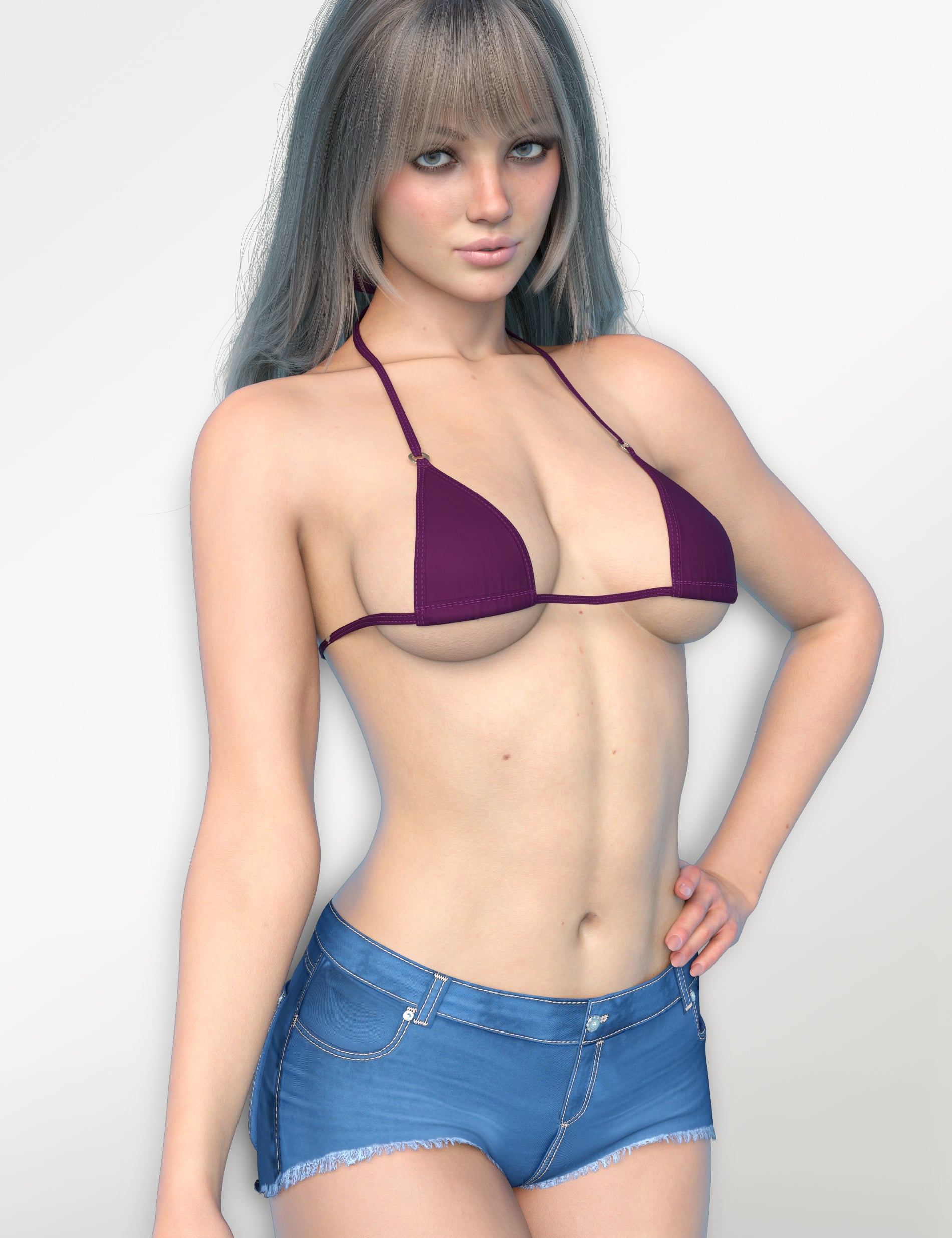 X-Fashion Sunset Denim Outfit for Genesis 9 and 8 Female by: xtrart-3d, 3D Models by Daz 3D