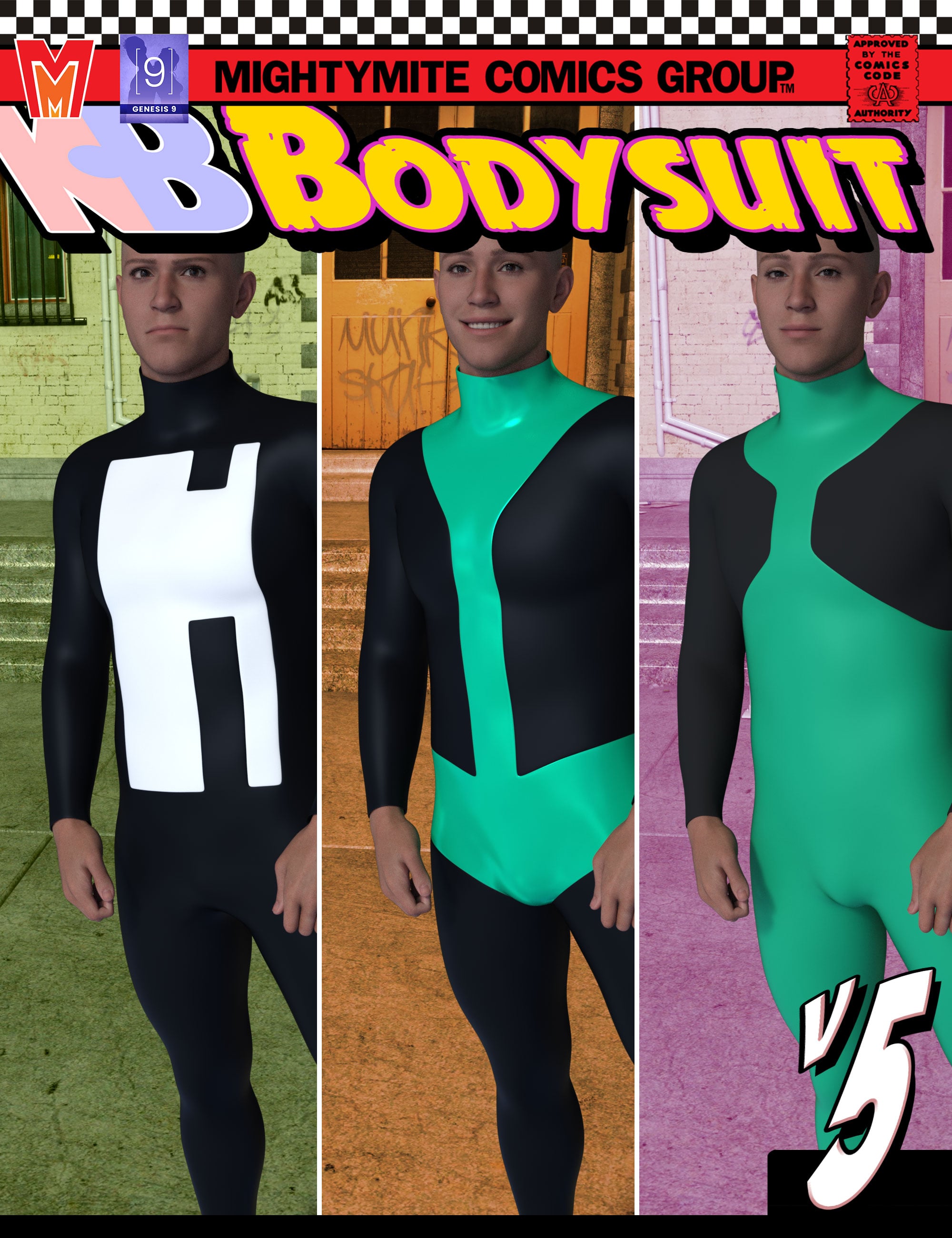 Bodysuits v004 MMKBGenesis 9 by: MightyMite, 3D Models by Daz 3D