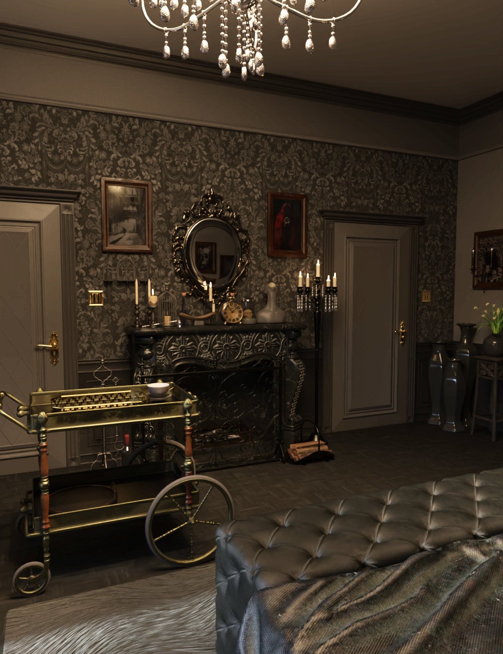 FG Stylish Gothic Bedroom by: IronmanFugazi1968, 3D Models by Daz 3D