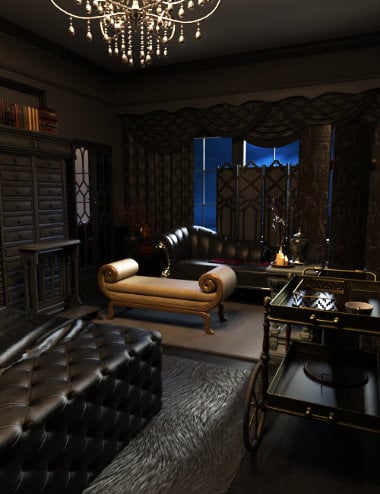 FG Stylish Gothic Bedroom | Daz 3D