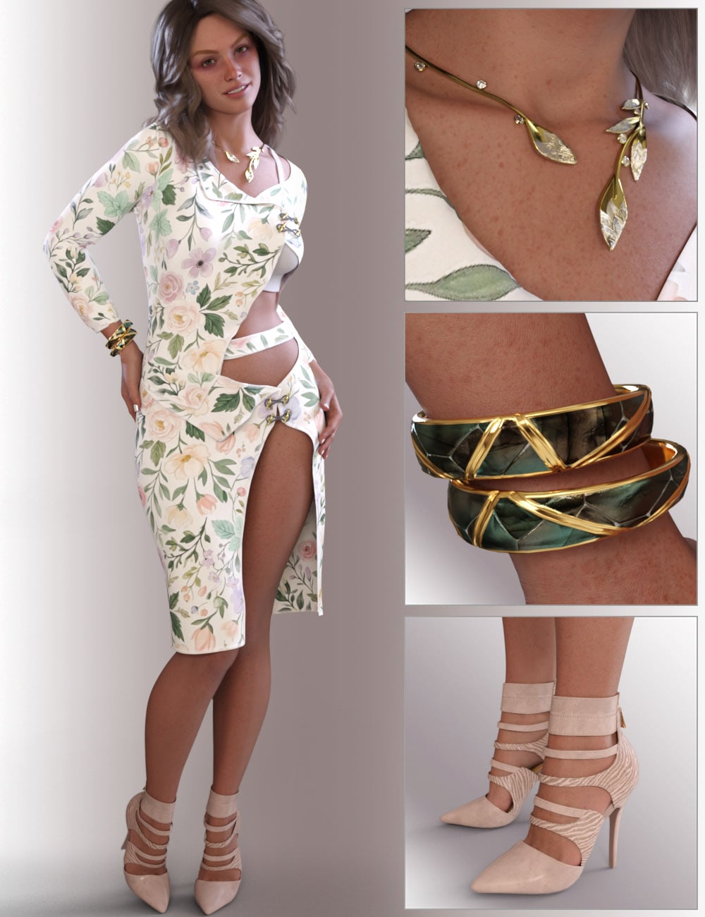 dForce Haley Outfit for Genesis 9 Feminine by: OnnelArryn, 3D Models by Daz 3D