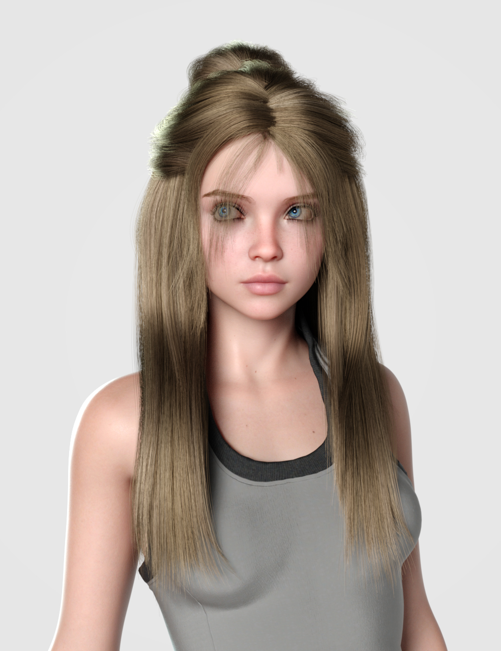 MGAB dForce Top Bun Strand-Based Hair for Genesis 9 by: MarcosGAB, 3D Models by Daz 3D