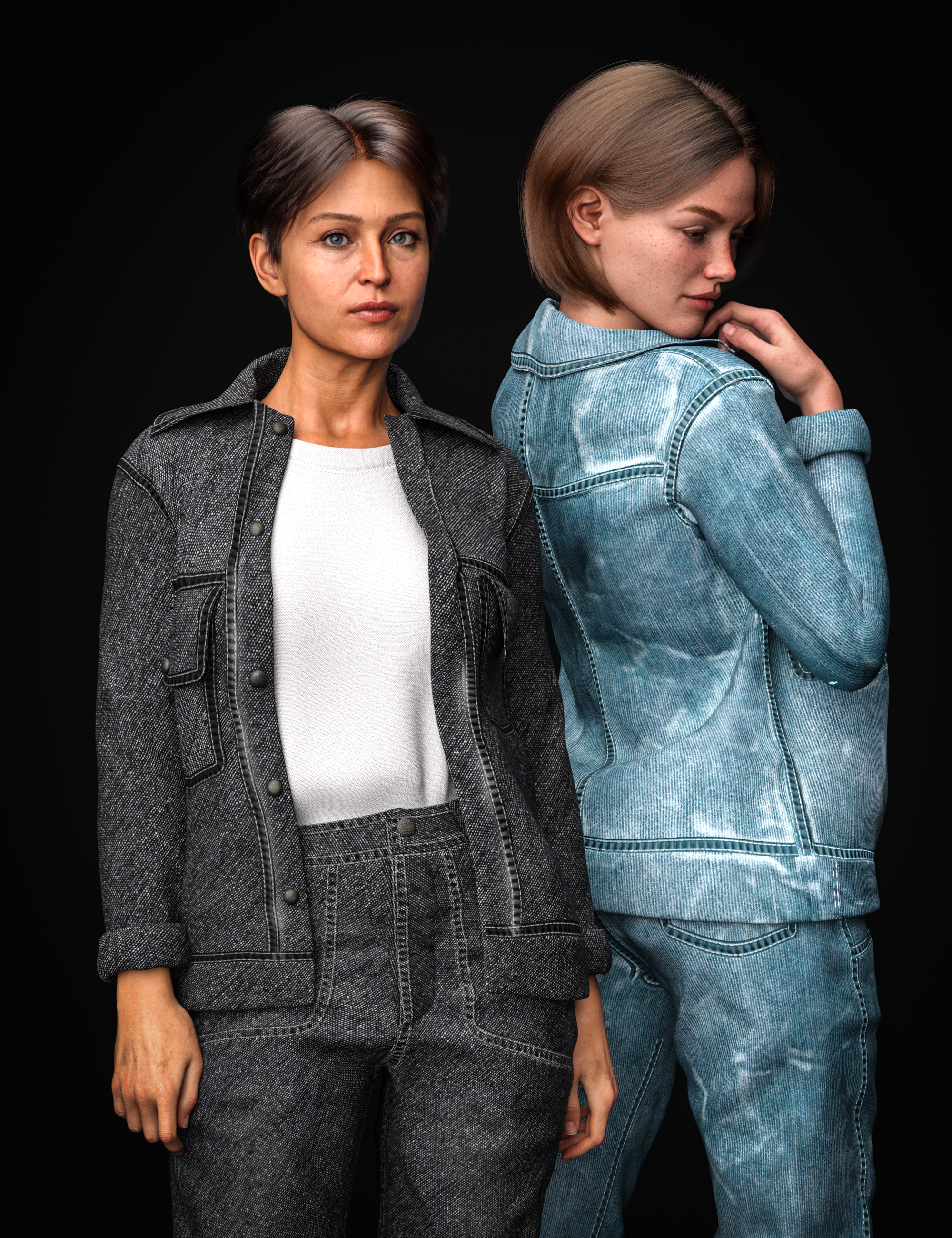 BW Timeless Denim Outfit Textures Add-On by: Beautyworks, 3D Models by Daz 3D