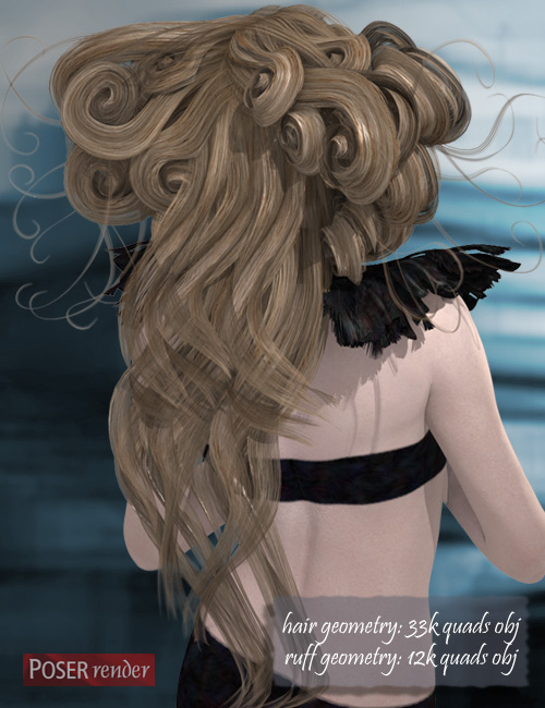 Calais Hair and Ruff by: AprilYSH, 3D Models by Daz 3D