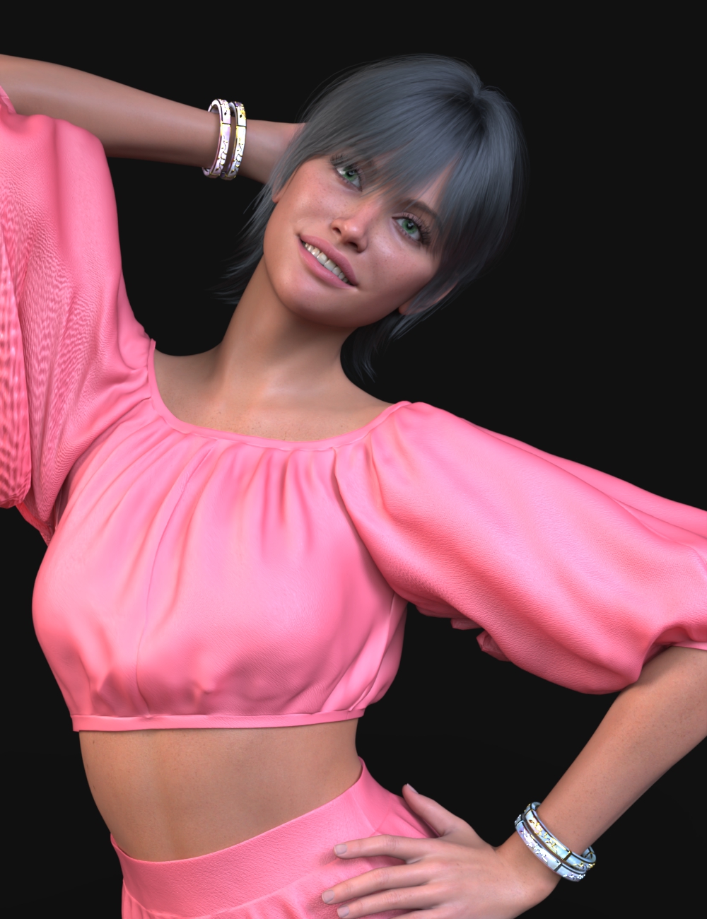 AP Mother Of Pearl Bangles For Genesis 9 by: AcharyaPolina, 3D Models by Daz 3D