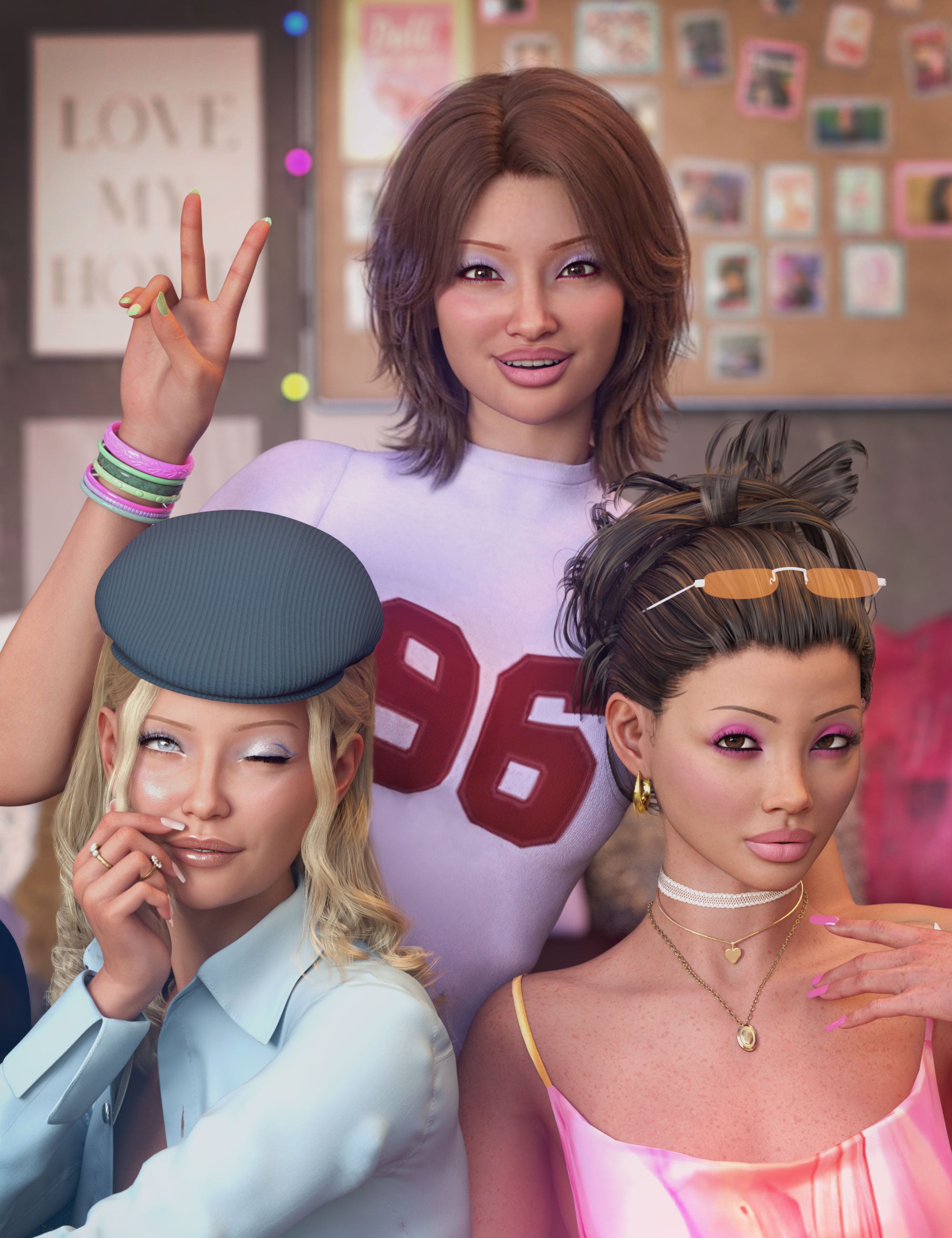 TBT Makeup: 90's LIE Presets for Genesis 9 by: 3D SugarCosmoXpression, 3D Models by Daz 3D