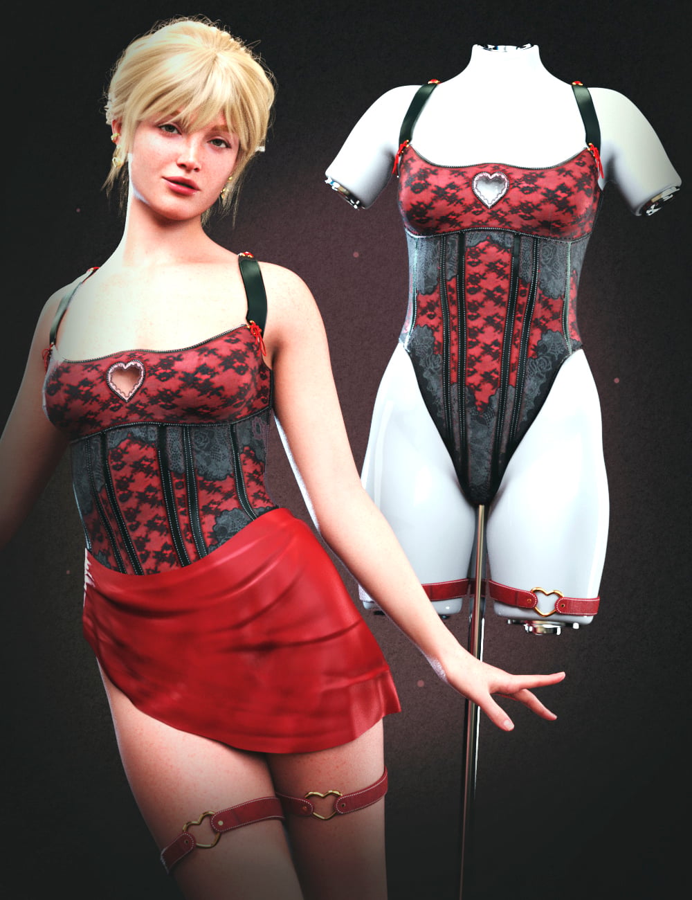 dForce LA Allure Outfit for Genesis 9 and 8 Female by: Laia, 3D Models by Daz 3D