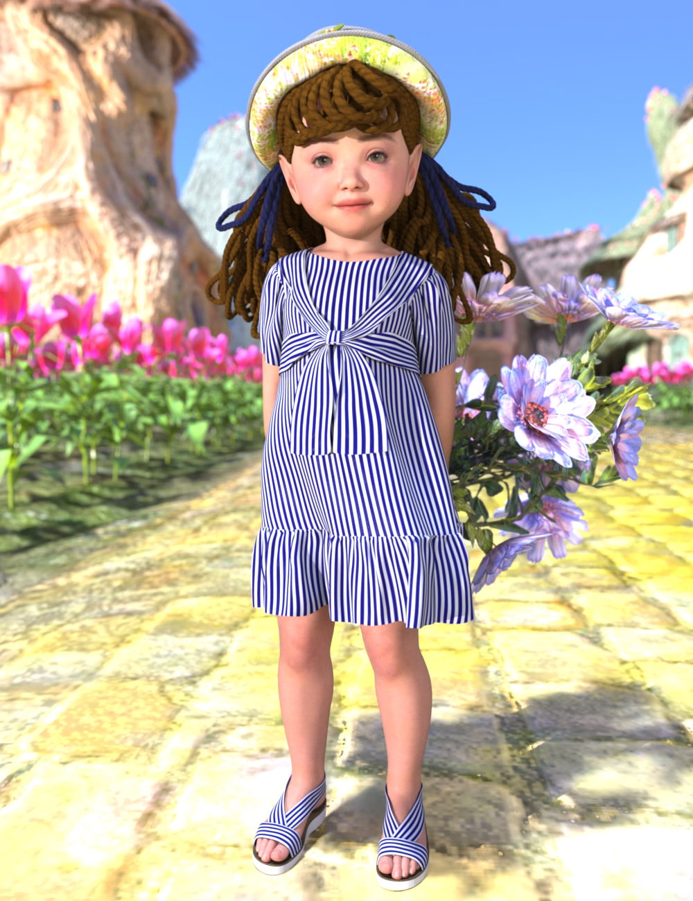 dForce PreT Aster for Genesis 9 Feminine by: elleque, 3D Models by Daz 3D