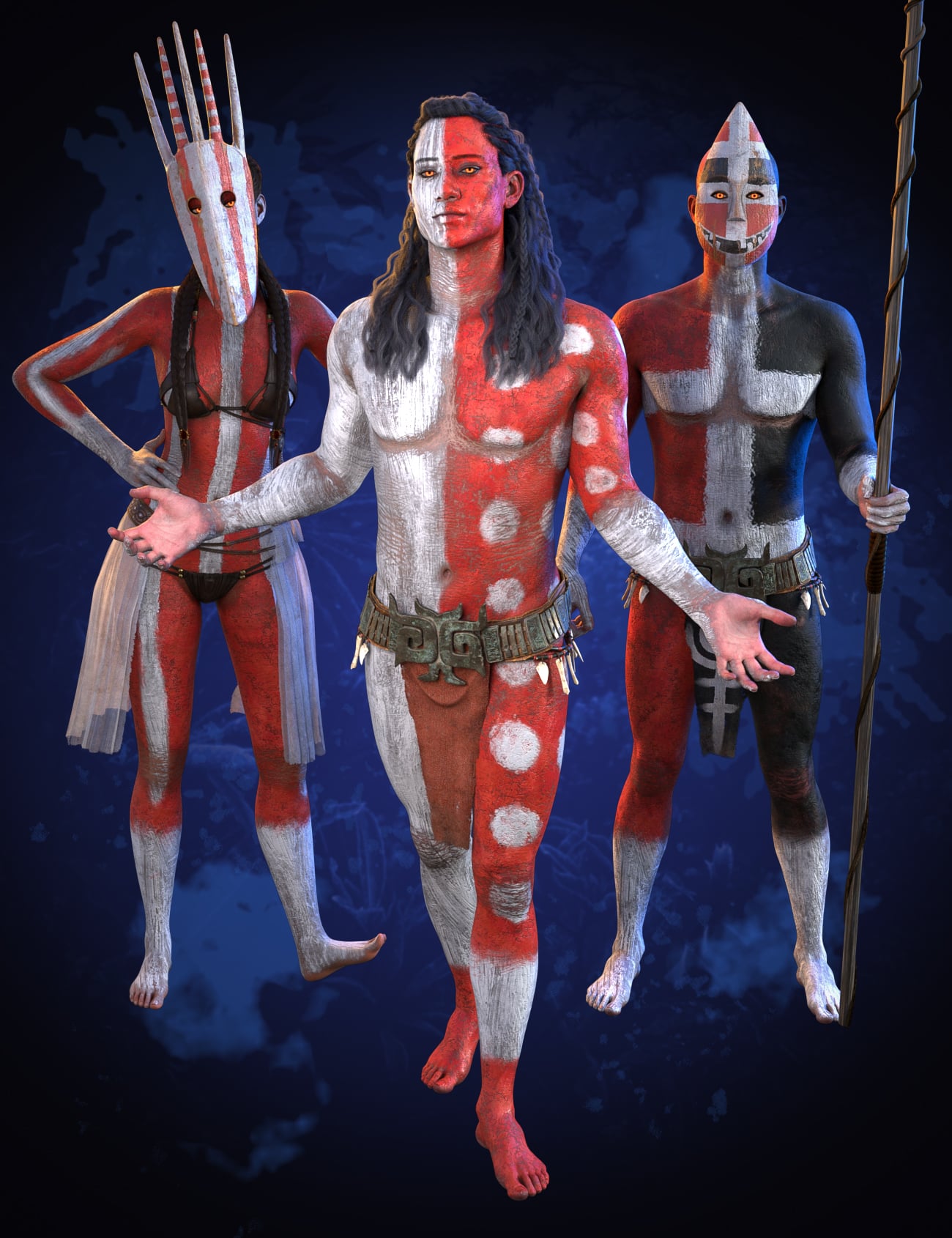 SE People of Fire Body Paint for Genesis 9 by: Space Elsa, 3D Models by Daz 3D
