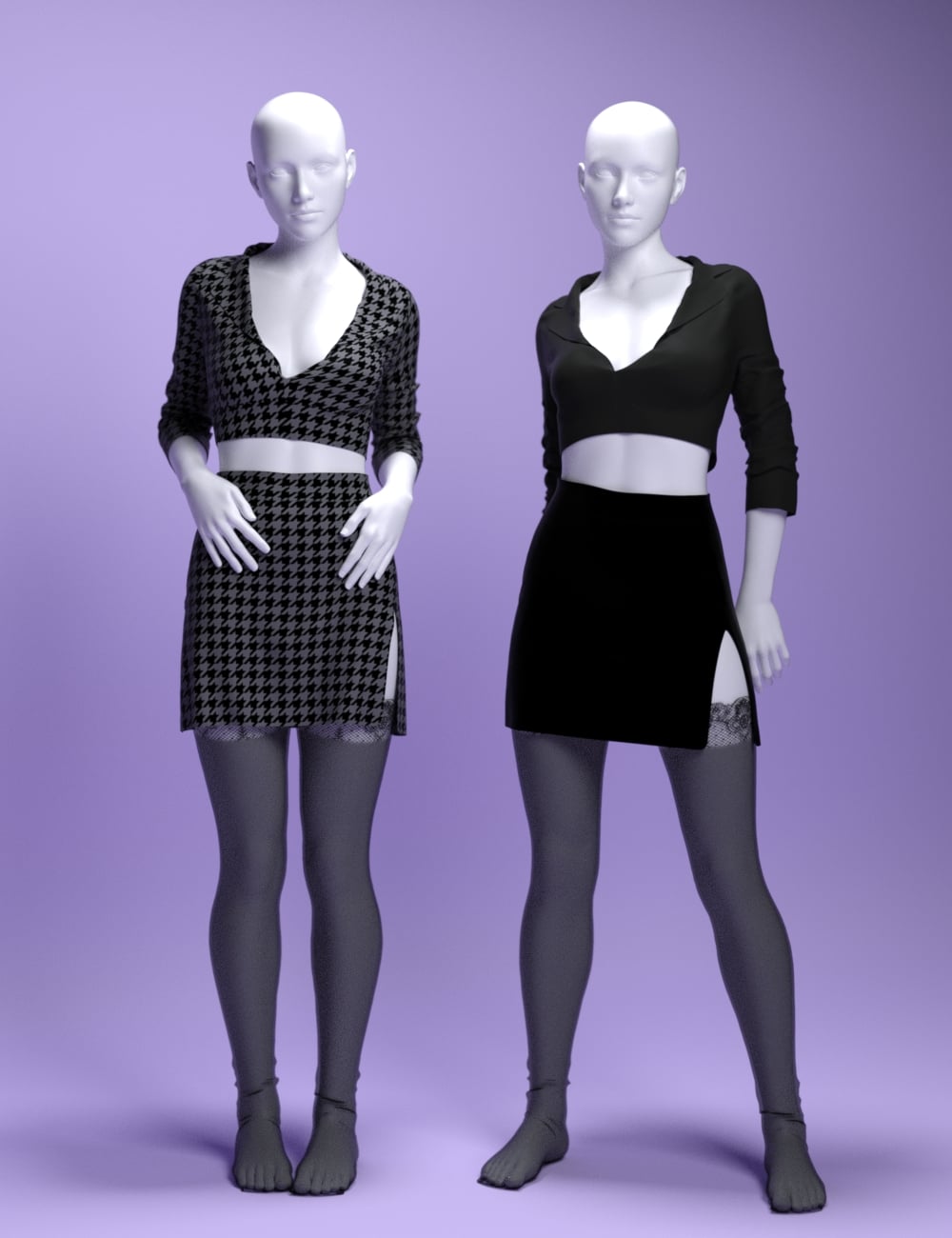 dForce MS Office Seduction Outfit for Genesis 9 and 8 Female by: MavisSky, 3D Models by Daz 3D