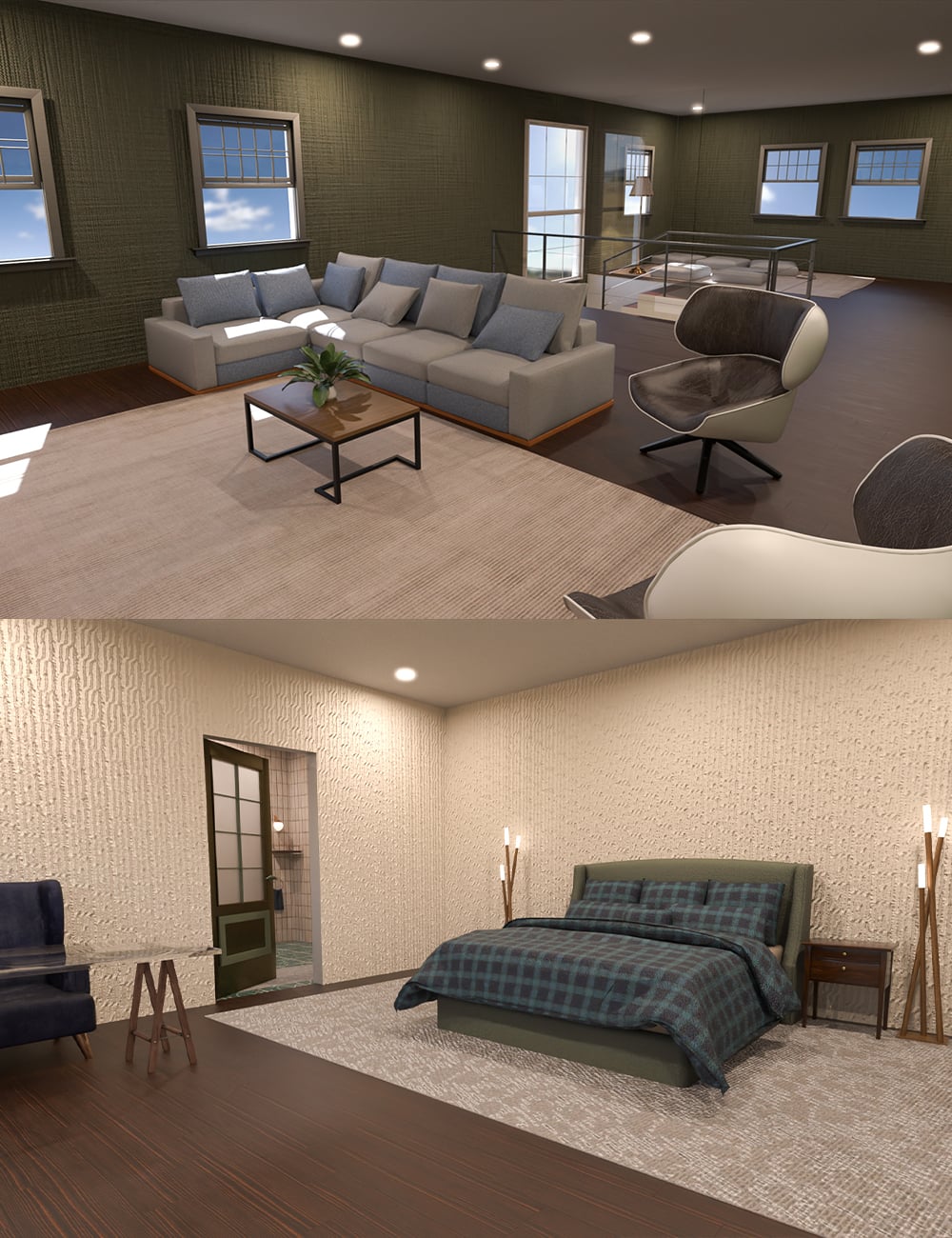 Architectural House Second Floor by: Tesla3dCorp, 3D Models by Daz 3D