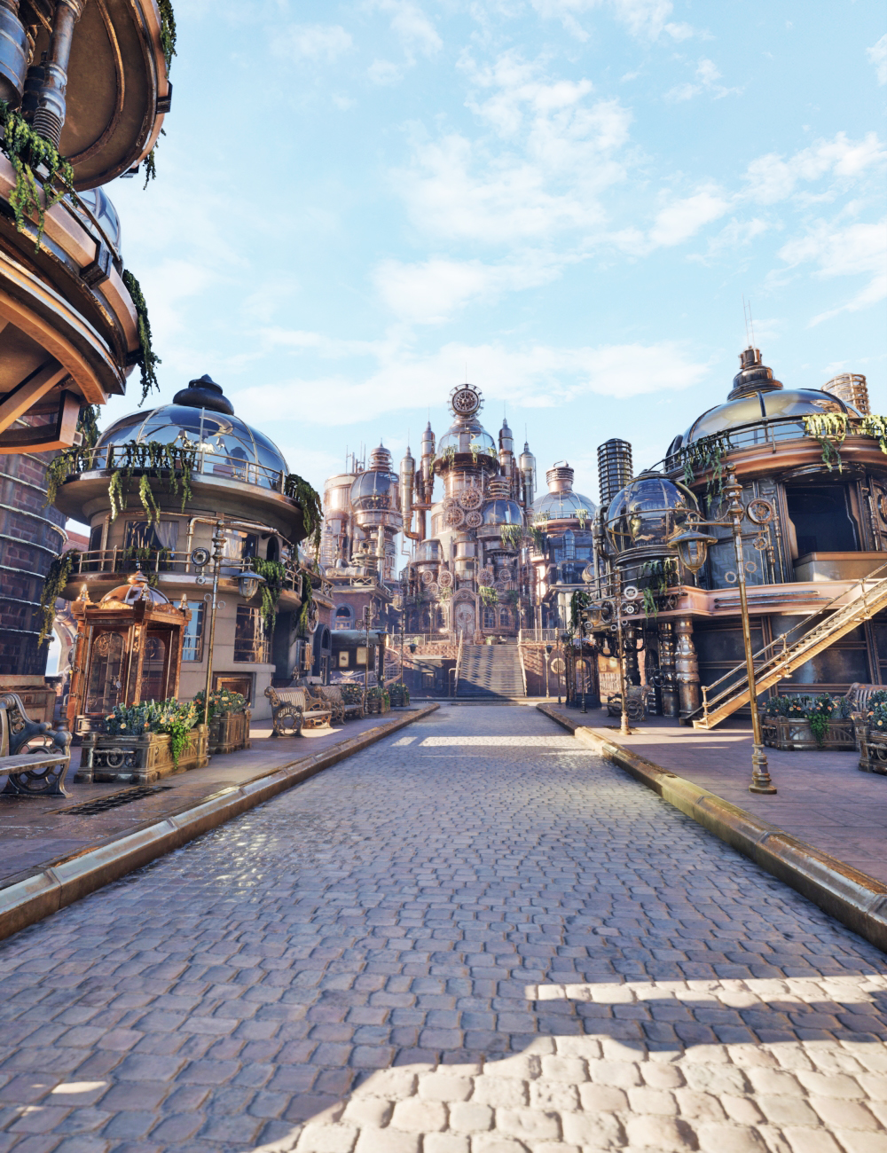 XI Steampunk Glass City by: Xivon, 3D Models by Daz 3D