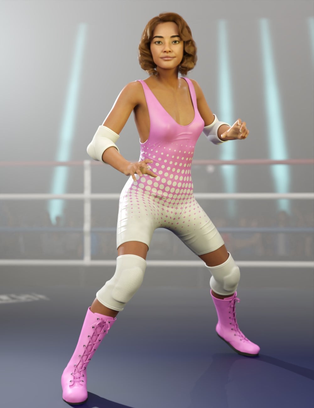 dForce Rampage Wrestling Outfit for Genesis 9 and Genesis 8 Female by: Chris Cox, 3D Models by Daz 3D