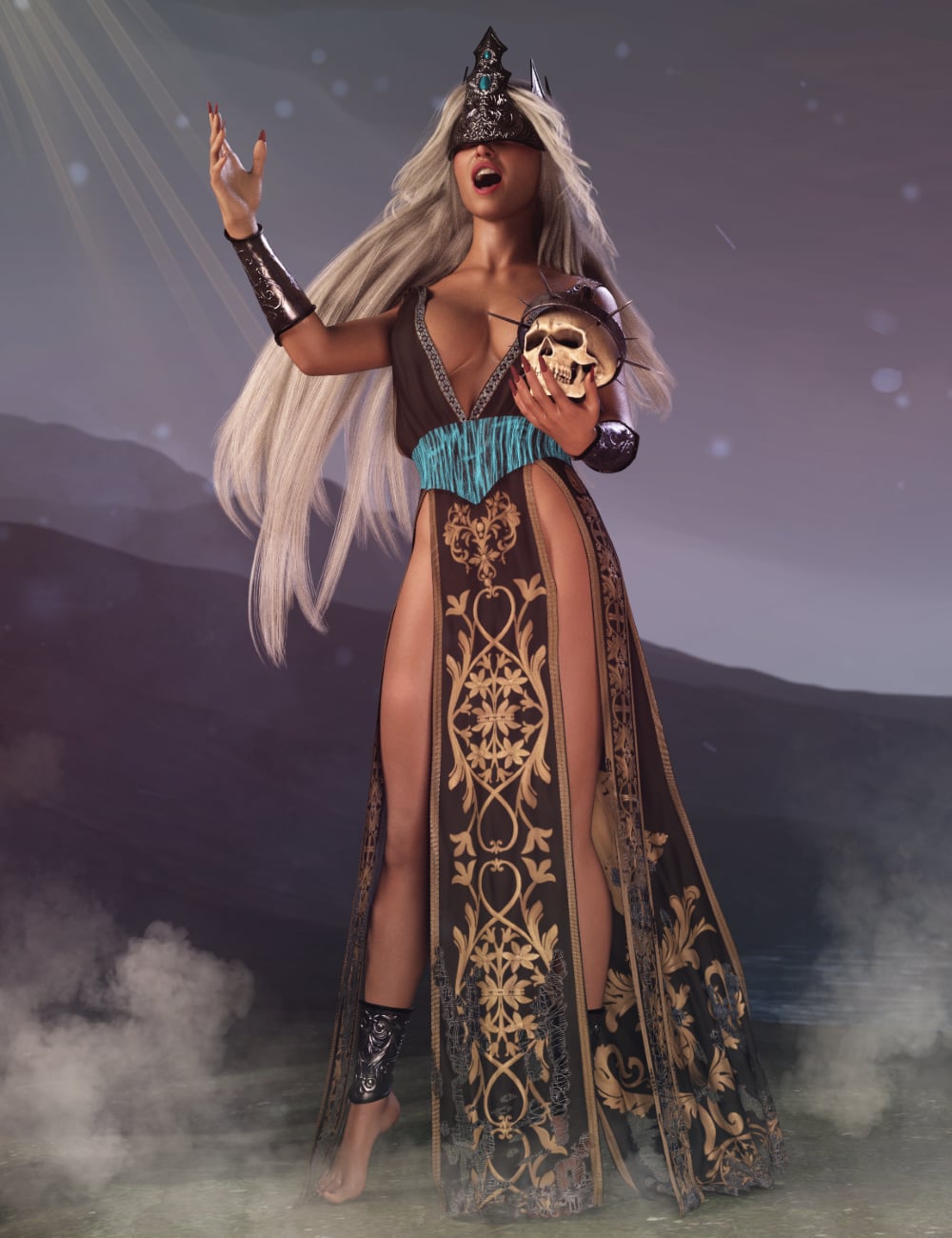 ZK dForce Huldra Sorcerer for Genesis 9 by: ZKuro, 3D Models by Daz 3D