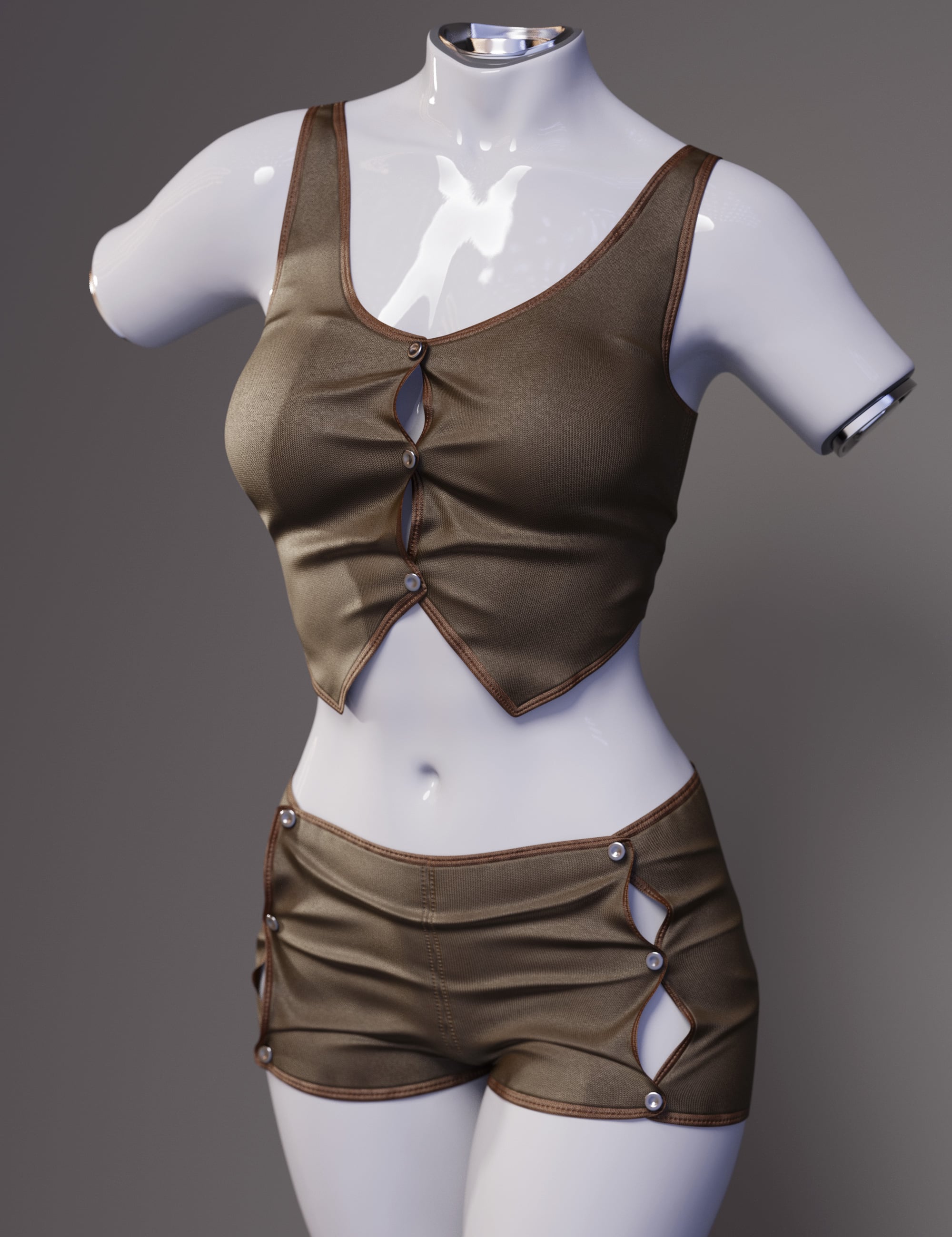 dForce Buttoned Up Outfit 02 for Genesis 9 by: outoftouch, 3D Models by Daz 3D