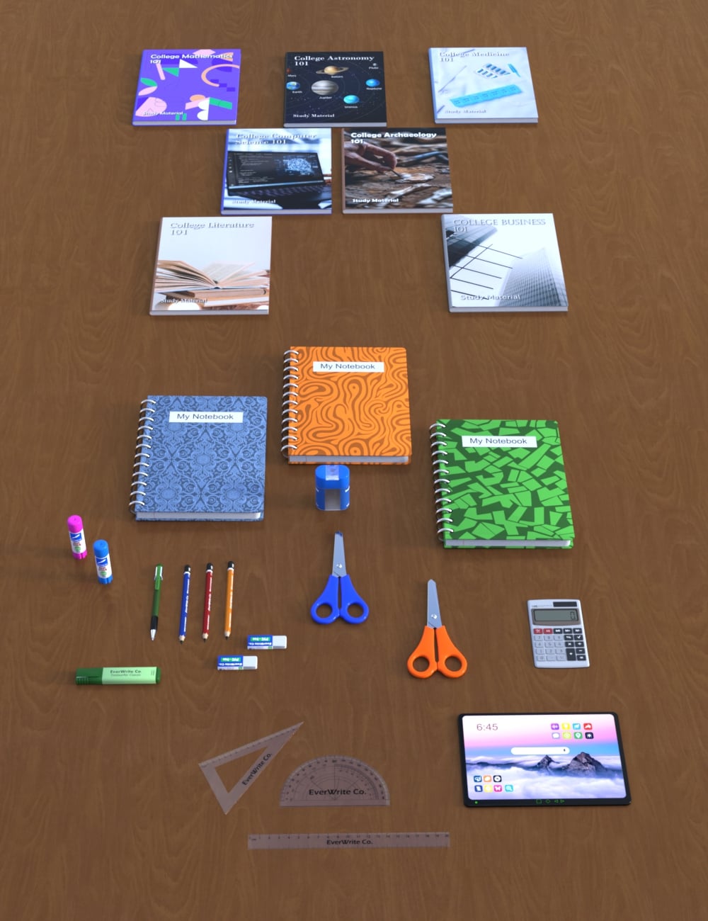 AP Student Study Pack by: AcharyaPolina, 3D Models by Daz 3D