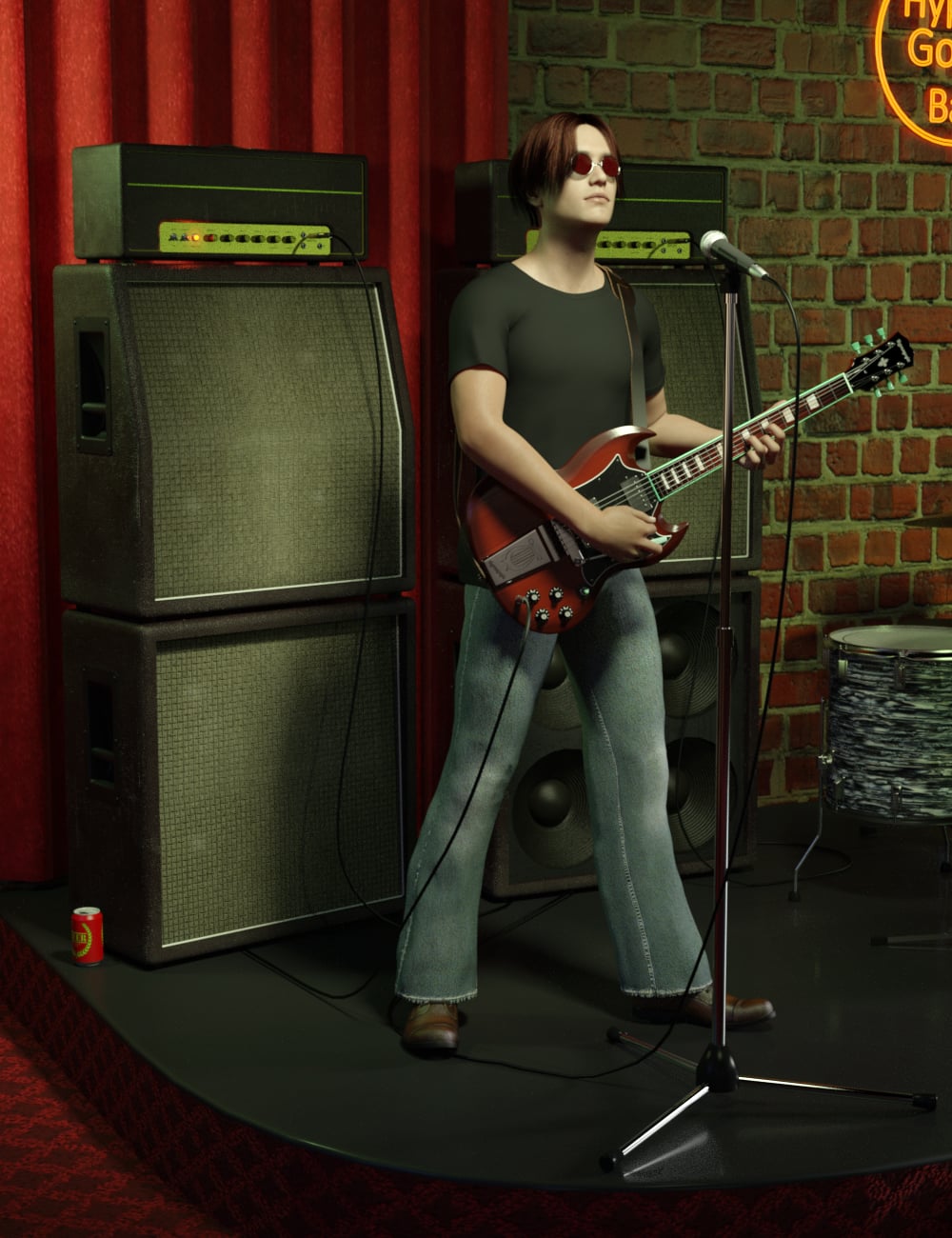 Vintage Guitar and Amp 2 by: hypnagogia, 3D Models by Daz 3D
