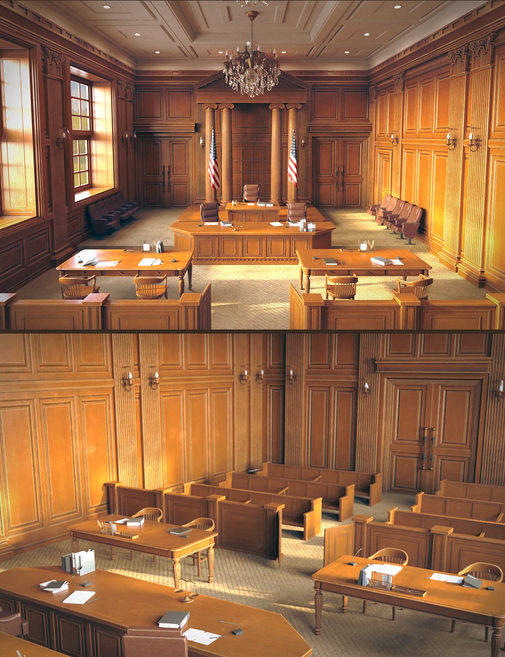 Polish Courtroom Scene by: Polish, 3D Models by Daz 3D