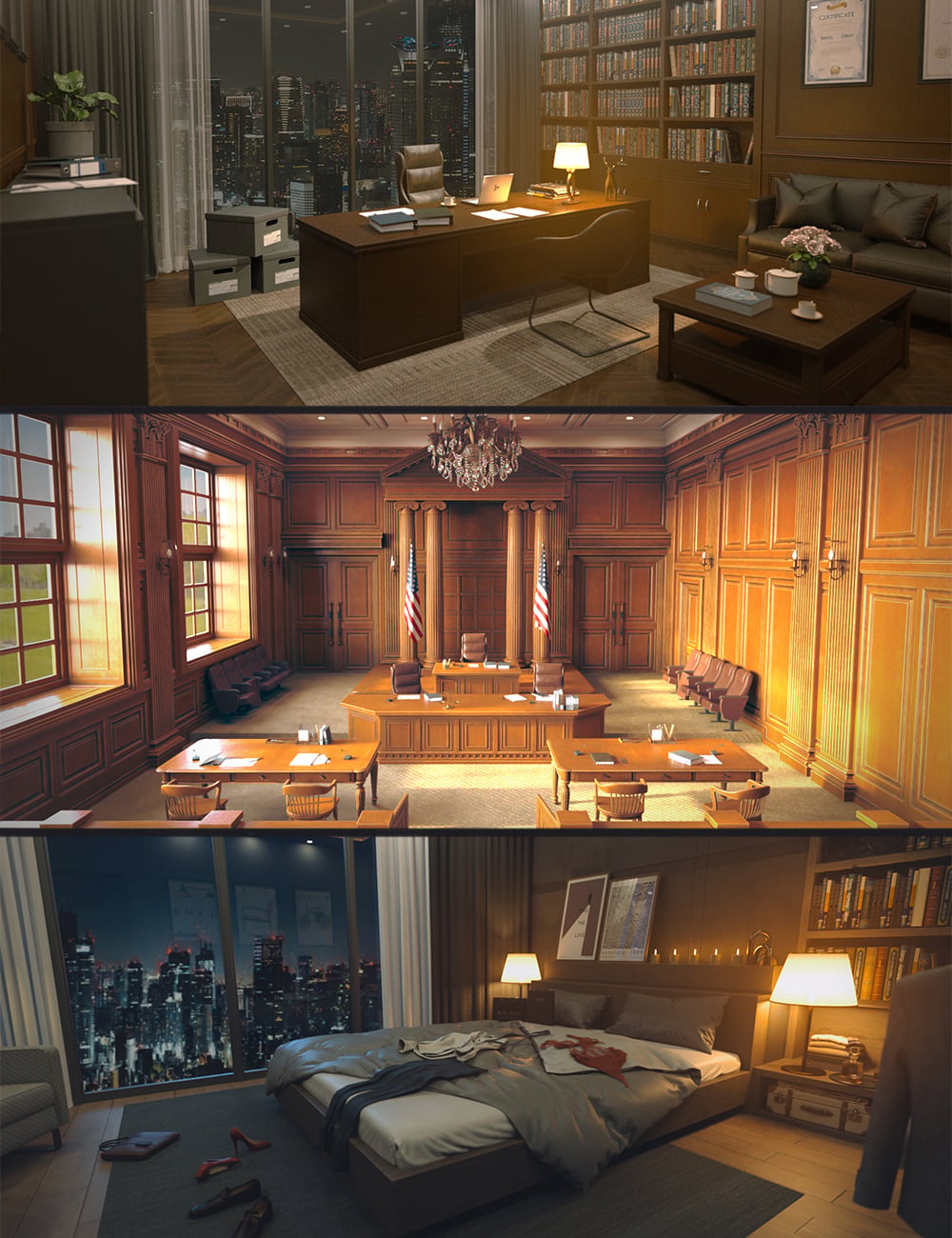 Polish Lawyer Scene Bundle by: Polish, 3D Models by Daz 3D