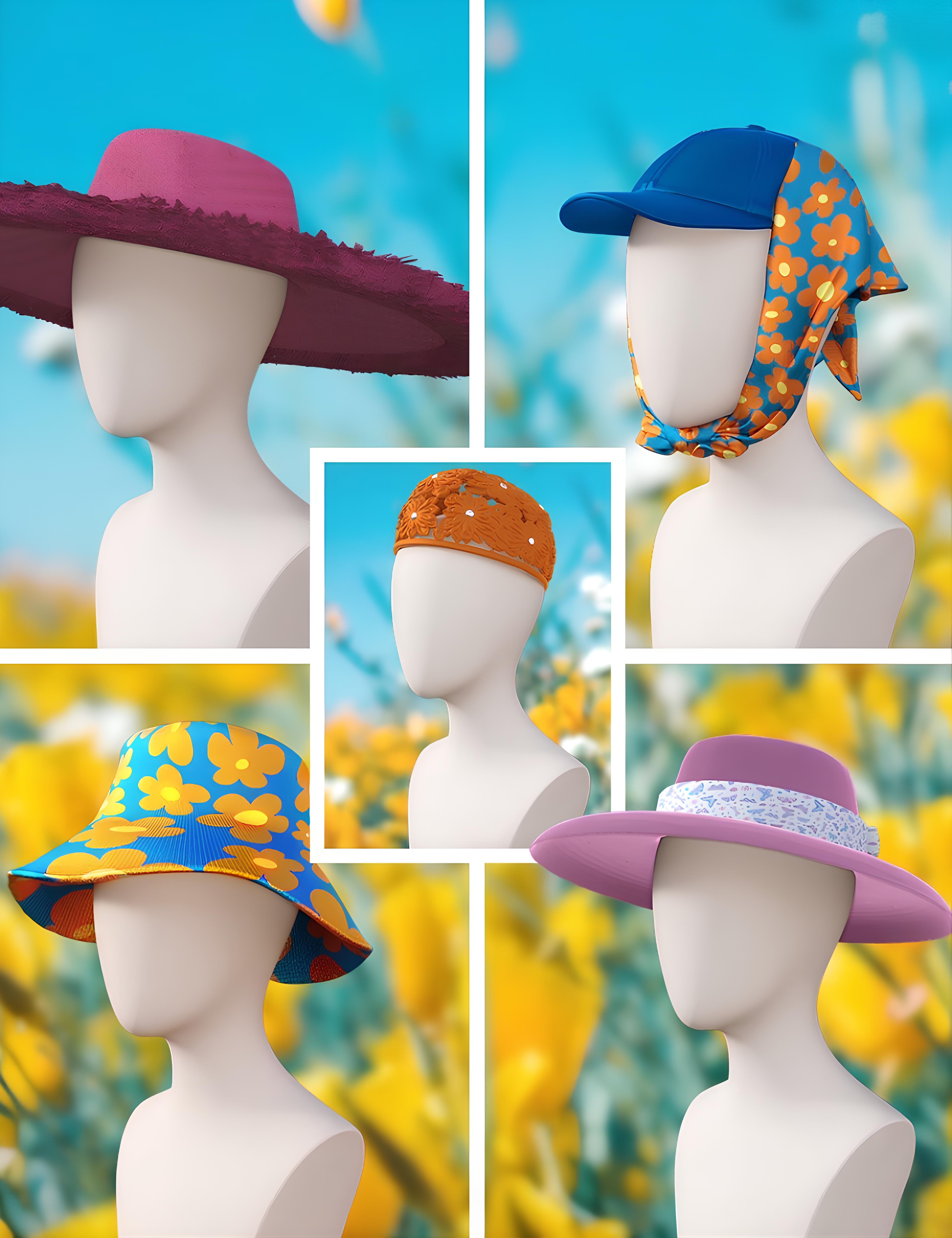 TIN Spring Is Coming - Hats for Genesis 9 and 8 Female by: TINANE, 3D Models by Daz 3D