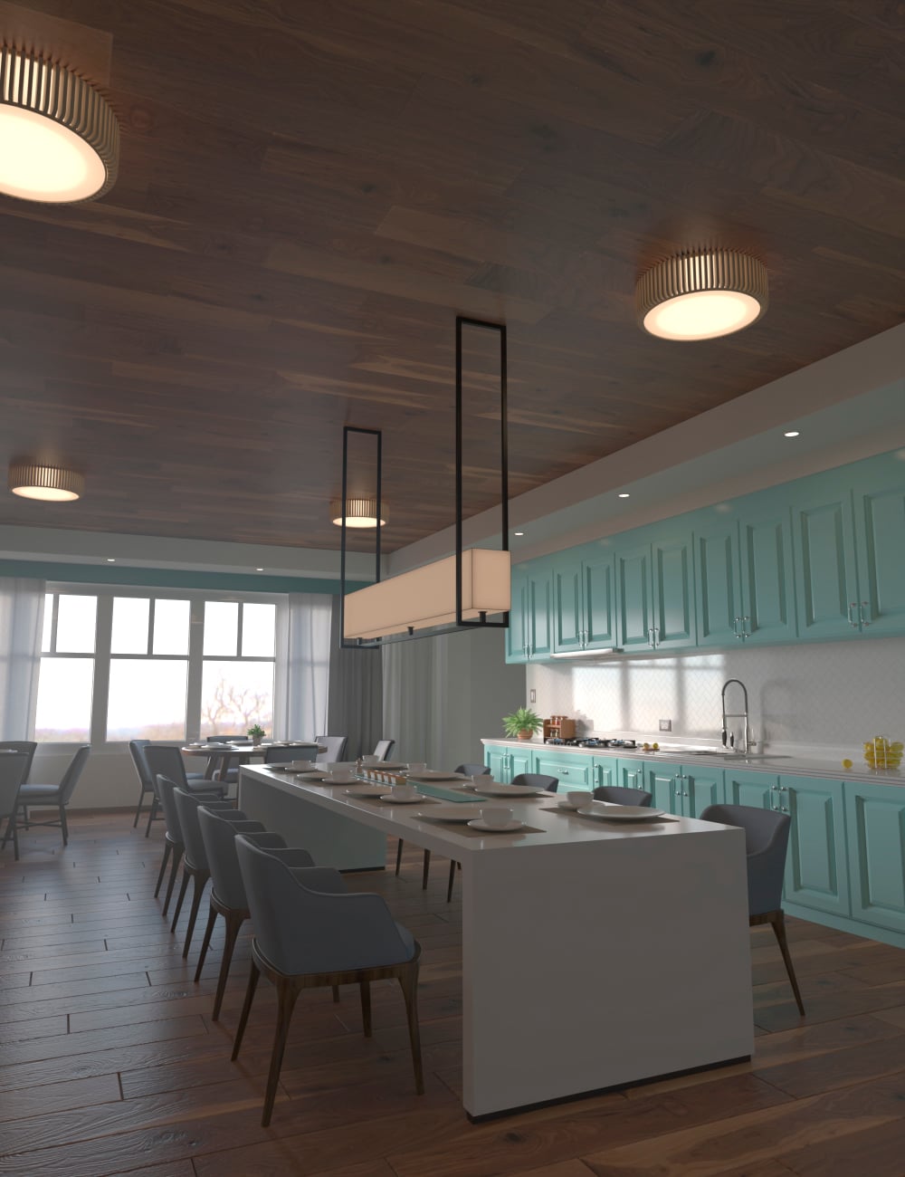 Contemporary Social Hall by: Human, 3D Models by Daz 3D