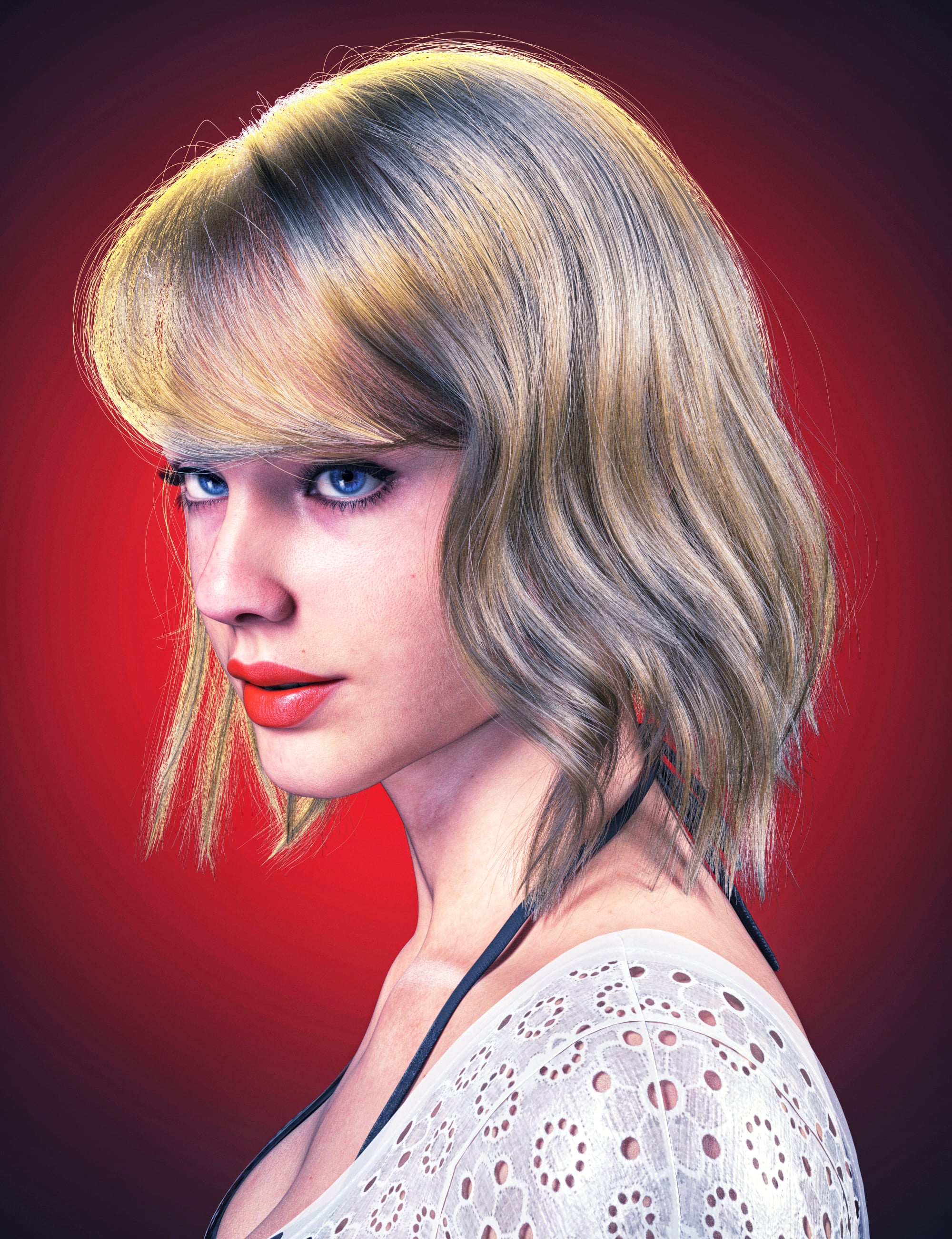 dForce Strand-Based FE Gentle Curly Short Hair for Genesis 9,8 and 8.1 by: FeSoul, 3D Models by Daz 3D