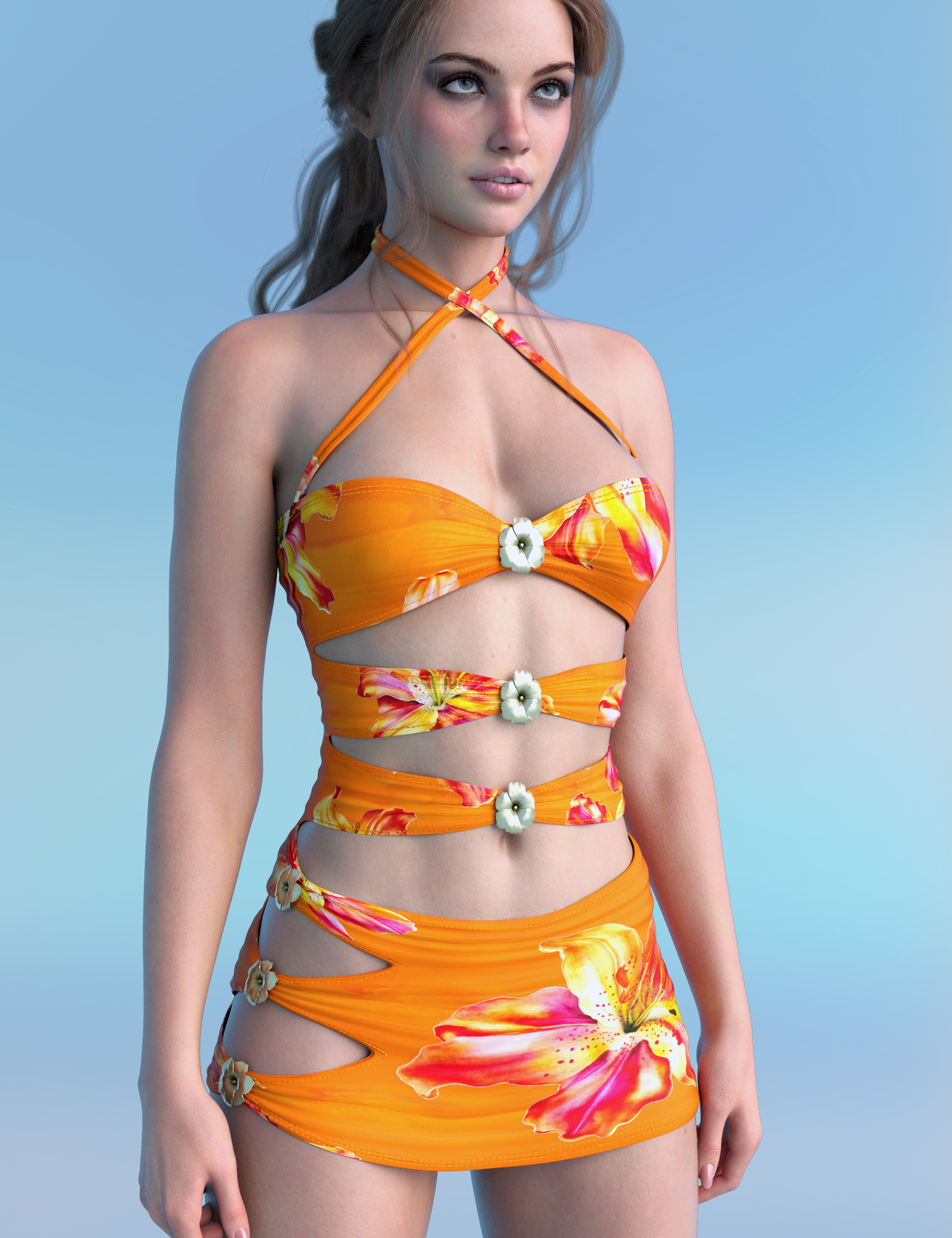 X-Fashion Shine in Bloom Dress for Genesis 9 Feminine by: xtrart-3d, 3D Models by Daz 3D