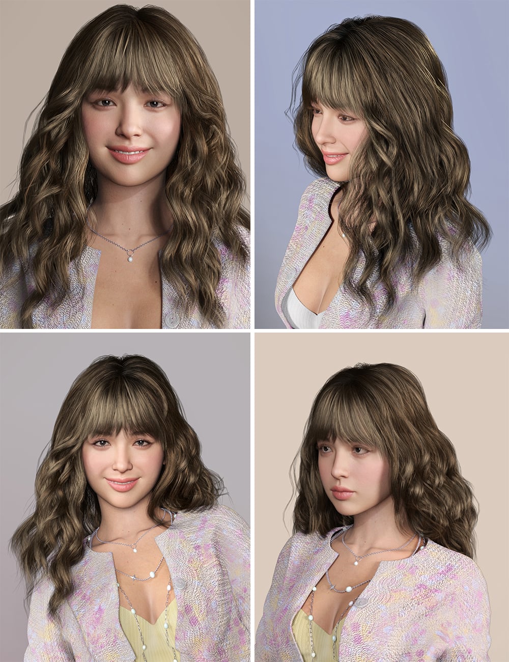 dForce Dynamic Curly Hair for Genesis 9 by: Magic Brush, 3D Models by Daz 3D