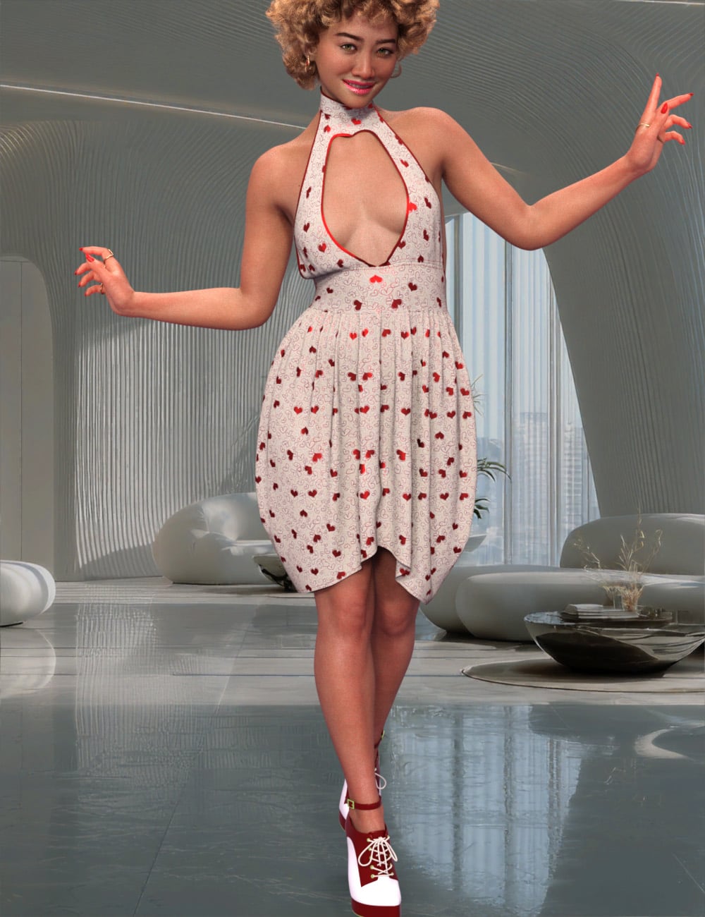 SIC Tulip dForce Dress for Genesis 9 by: Sisters In Chaos, 3D Models by Daz 3D