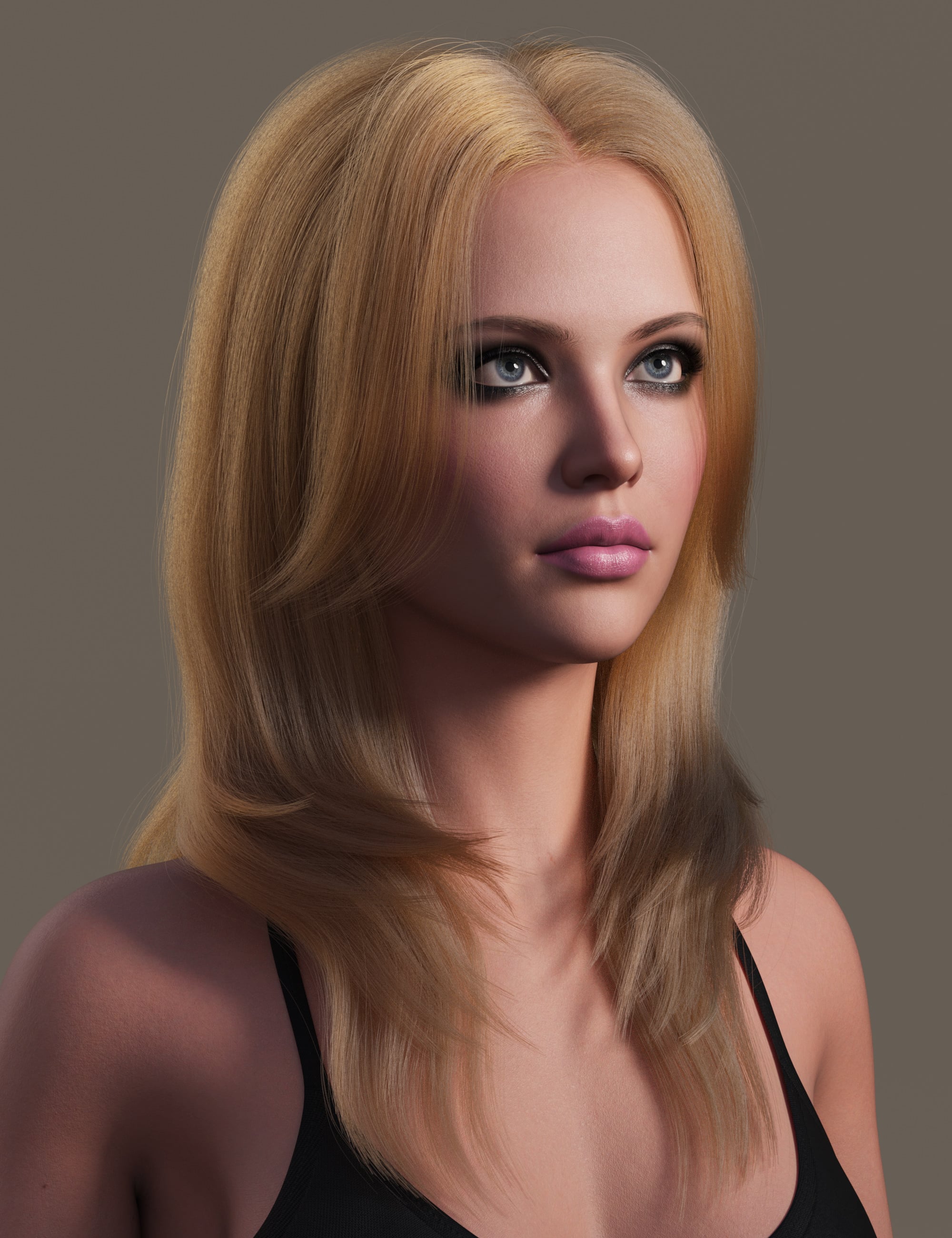 dForce Long Layered Style Strand-Based Hair for Genesis 9 by: outoftouch, 3D Models by Daz 3D