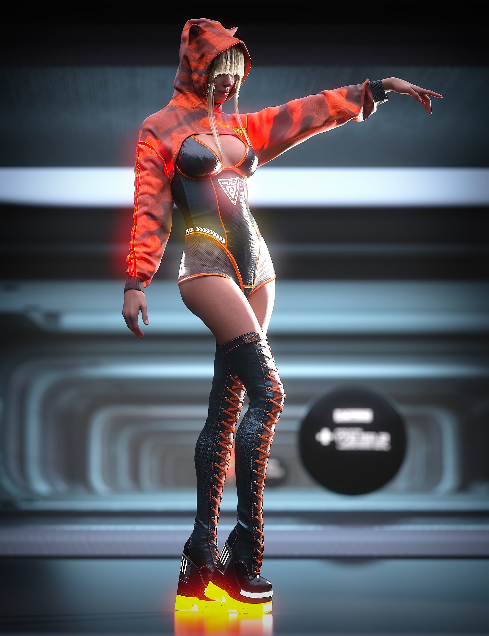 dForce Feline Phantom Outfit for Genesis 9 by: Linday, 3D Models by Daz 3D