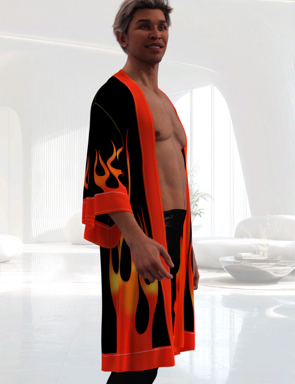 DNA Ren dForce Unisex Robe for Genesis 9 by: Donnena, 3D Models by Daz 3D