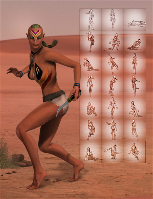 Hazai - Life and Combat Poses Hazai - Life and Combat Poses by: Faber Inc, 3D Models by Daz 3D