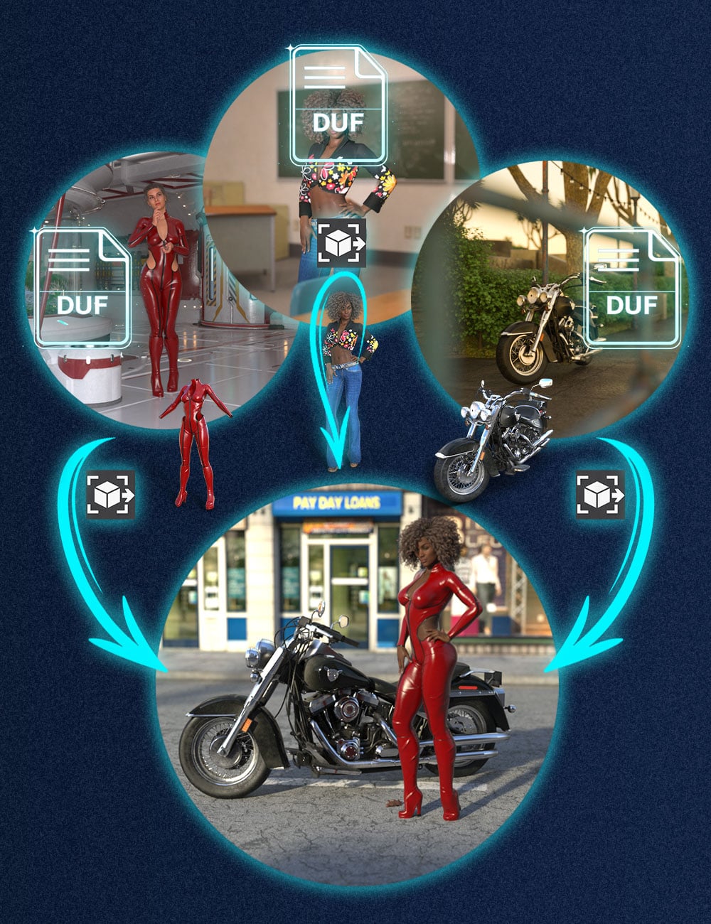 V3D Extract and Append: Figures and Props by: V3Digitimes, 3D Models by Daz 3D