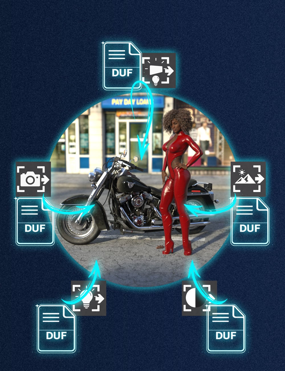 V3D Extract and Append: Cameras, Lights, Environment Settings and More by: V3Digitimes, 3D Models by Daz 3D