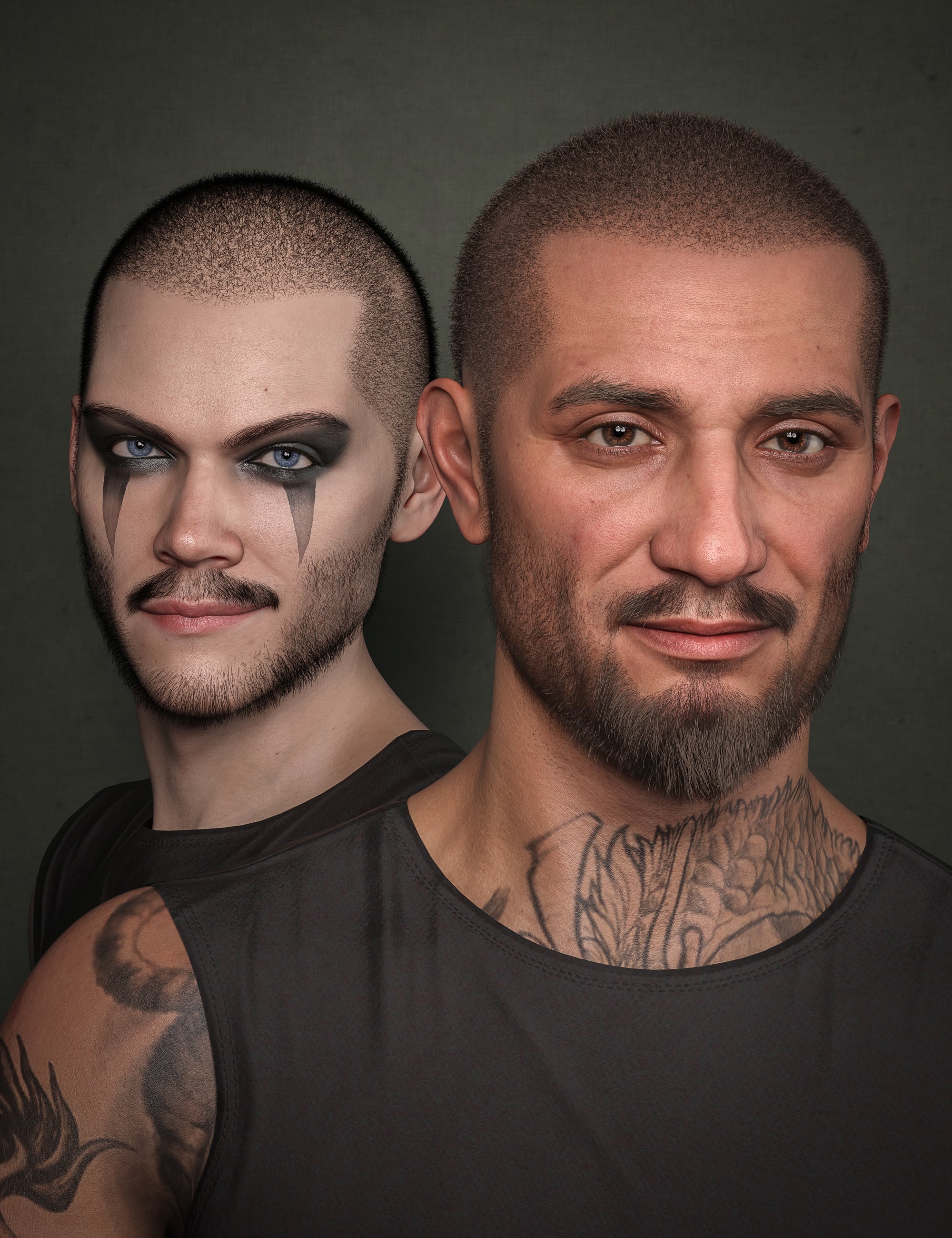 Jaxon Hair and Beard Set for Genesis 9 by: Shimuzu, 3D Models by Daz 3D