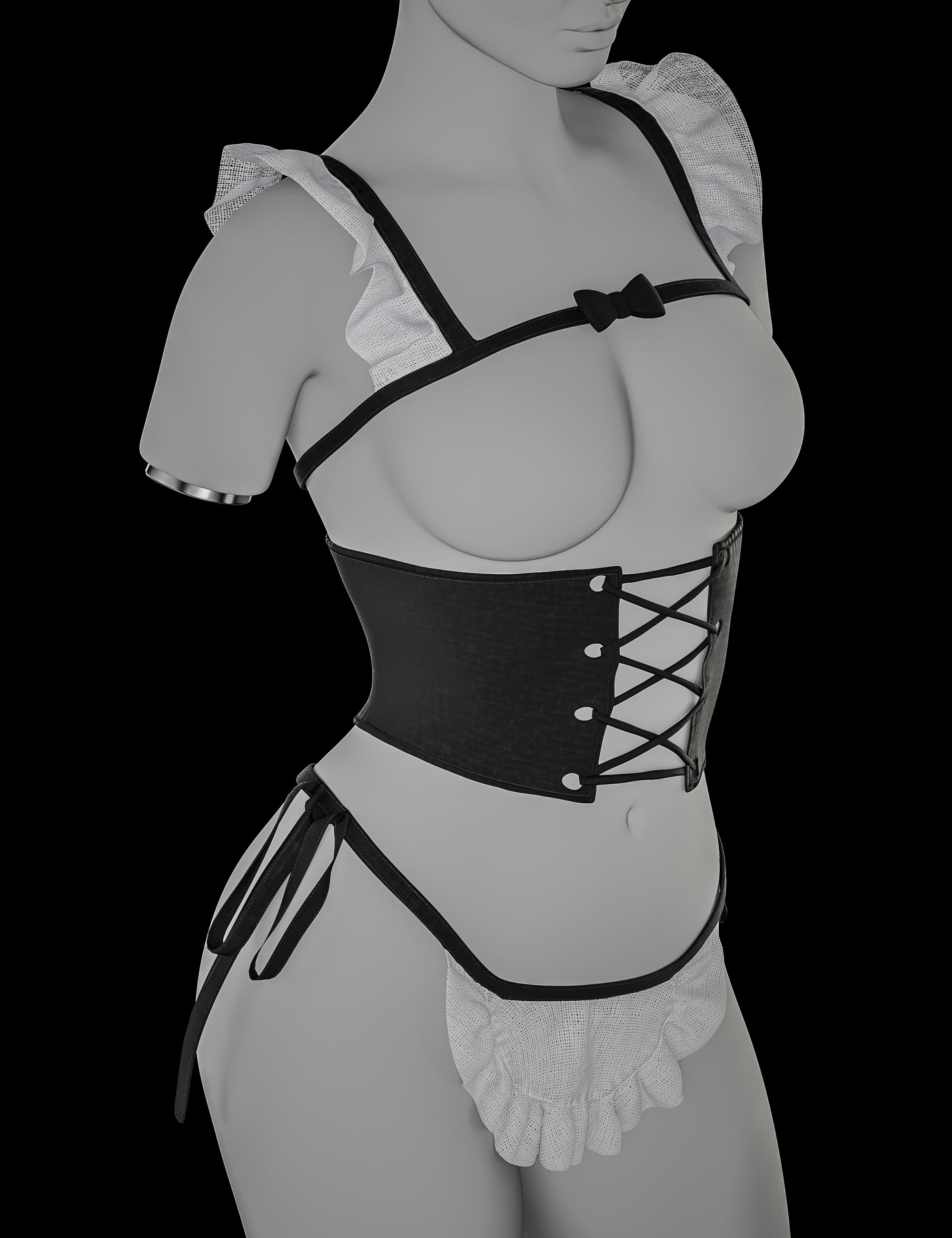 BW Midnight Maid Lingerie For Genesis 9, 8, and 8.1 Female by: Beautyworks, 3D Models by Daz 3D