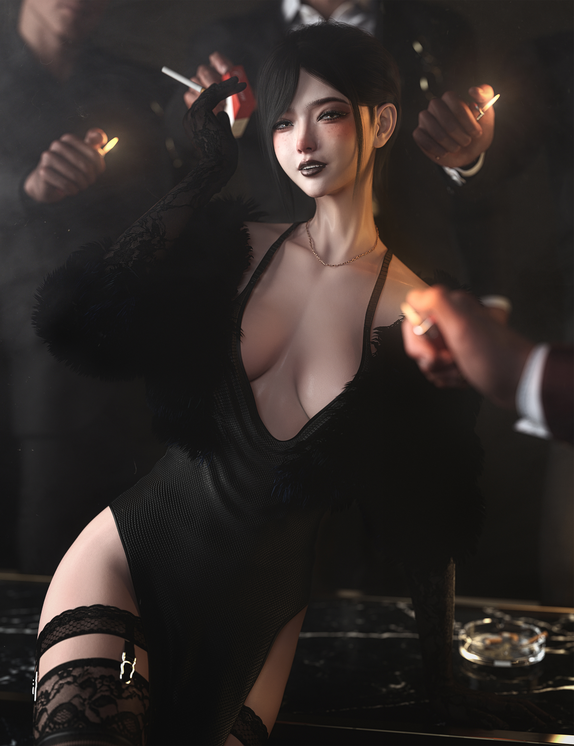 Noki Elegant Low Chignon for Genesis 9 by: Noki Saki, 3D Models by Daz 3D