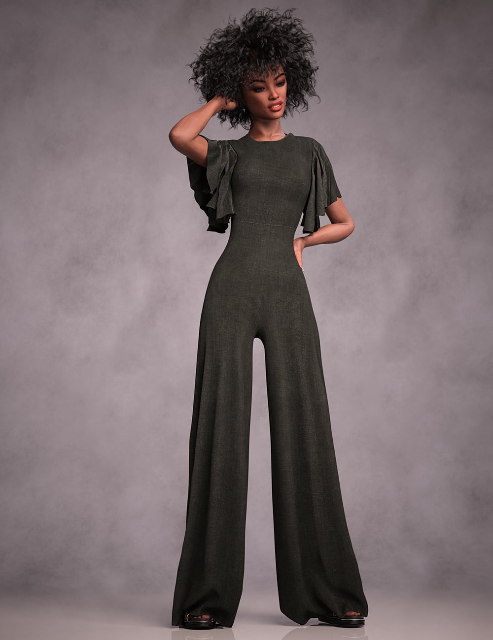 Flared Pants Suit for Genesis 9 Female by: 3DStyle, 3D Models by Daz 3D